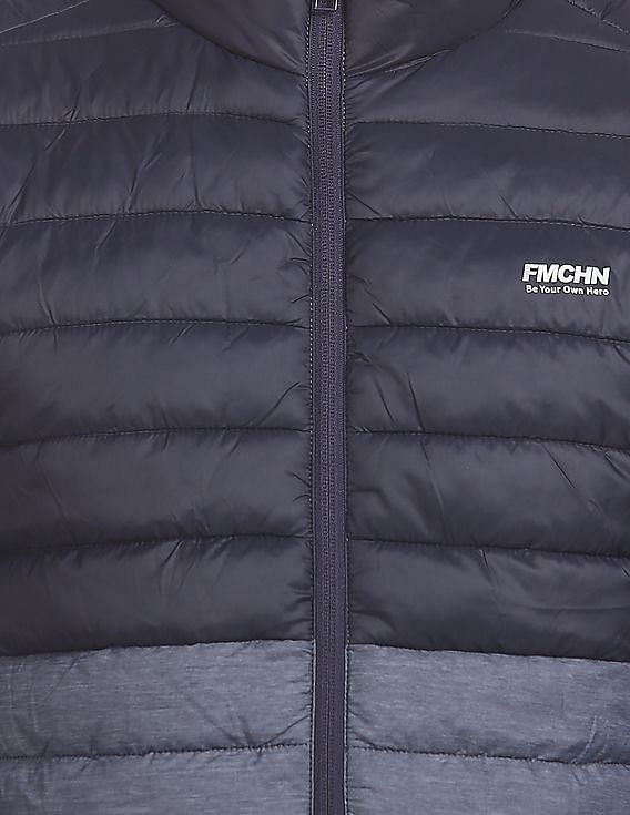 Flying Machine High Neck Colour Block Jacket