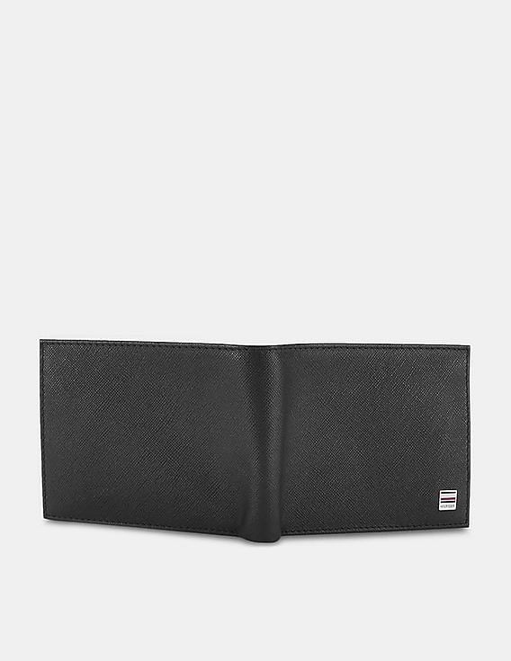 Buy Tommy Hilfiger Men Black Indo Saffiano Leather Texture B-Fold Wallet -  NNNOW.com