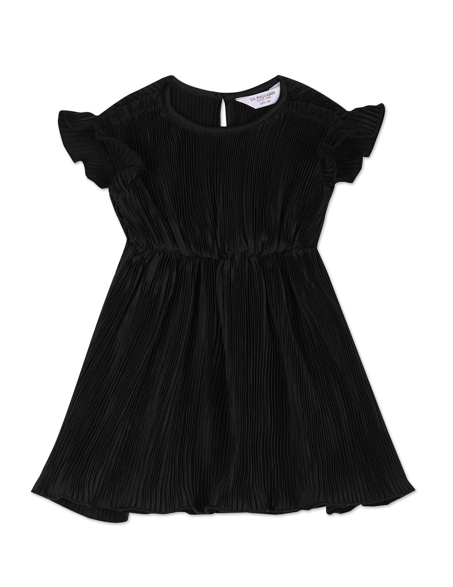 U.S. Polo Assn. Kids Flutter Sleeve Fit And Flare Dress