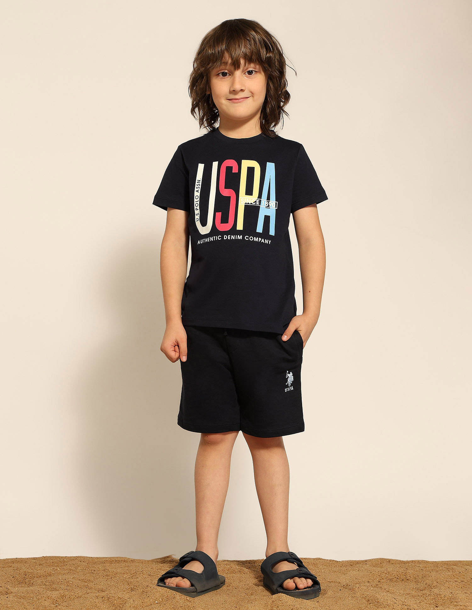 U.S. Polo Assn. Kids Boys Brand Printed Pure Cotton T-Shirt