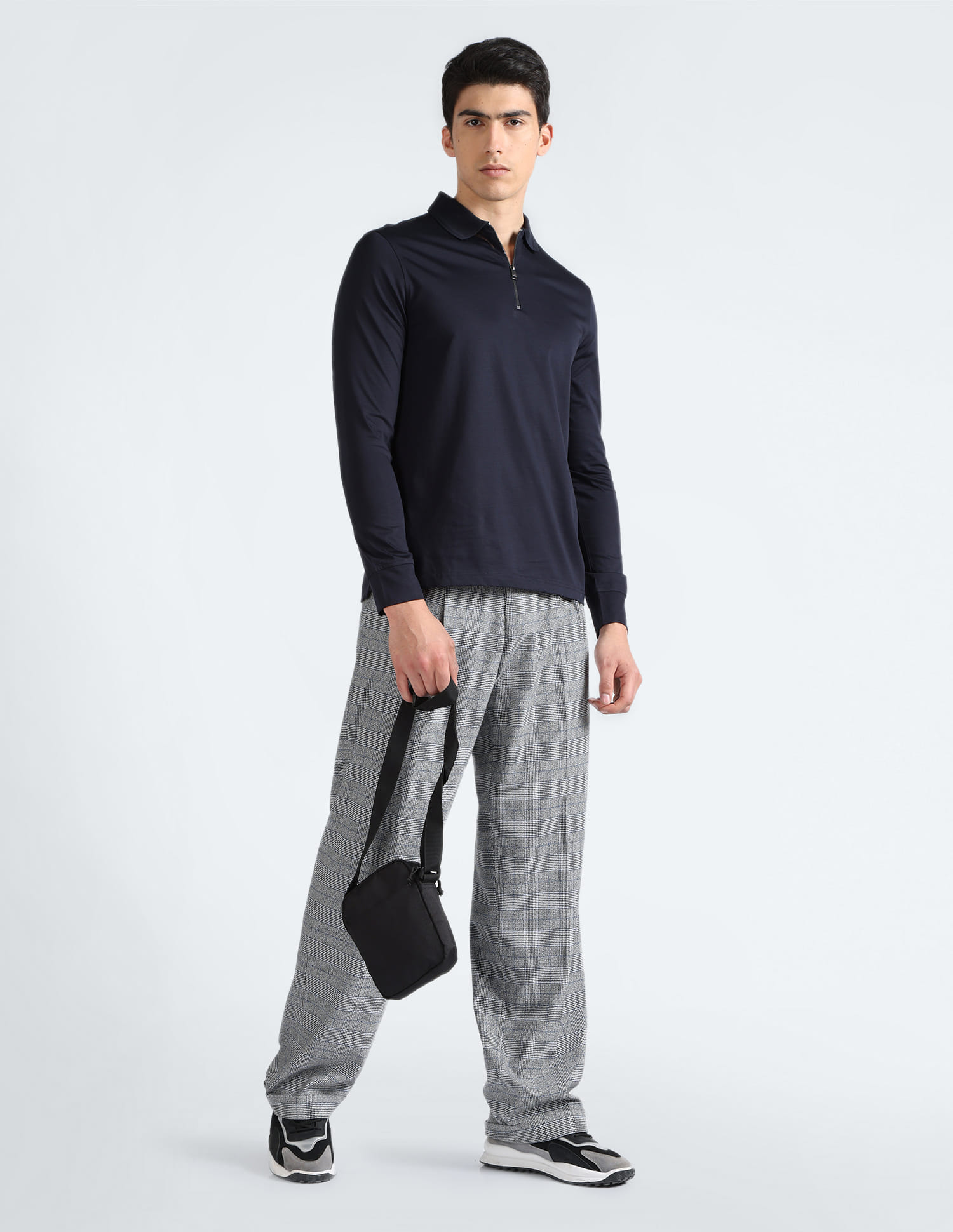 Buy Tommy Hilfiger Long Sleeve Zip Up Solid Polo Shirt - NNNOW.com