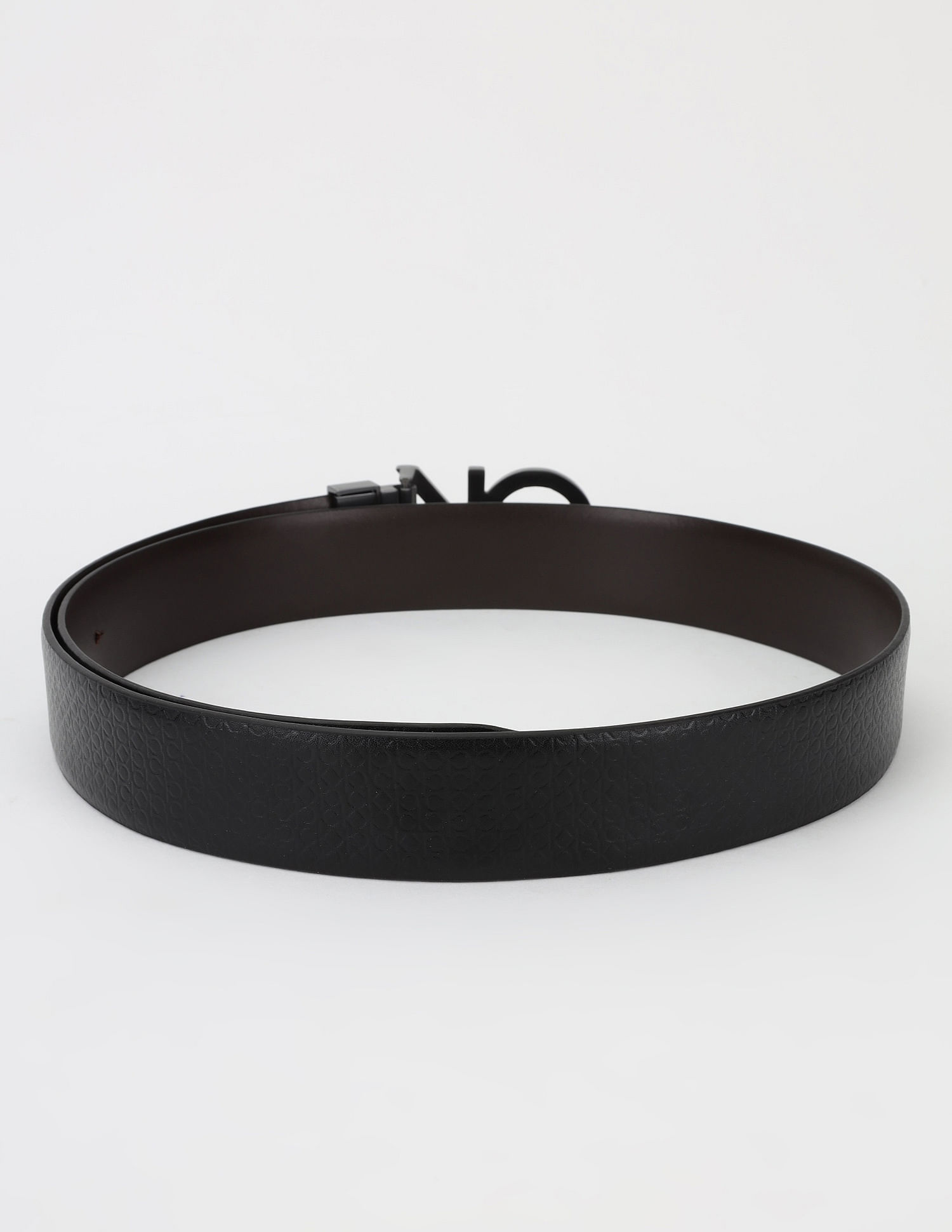 Calvin Klein Textured Black Leather Classic Belt