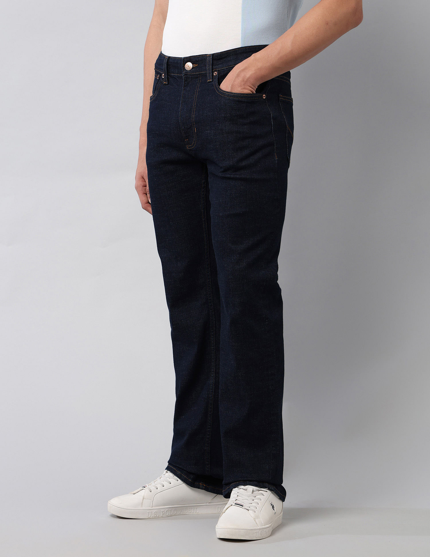 U.S. Polo Assn. Denim Co. Connor Fit Mapping: Bootcut Blue Jeans