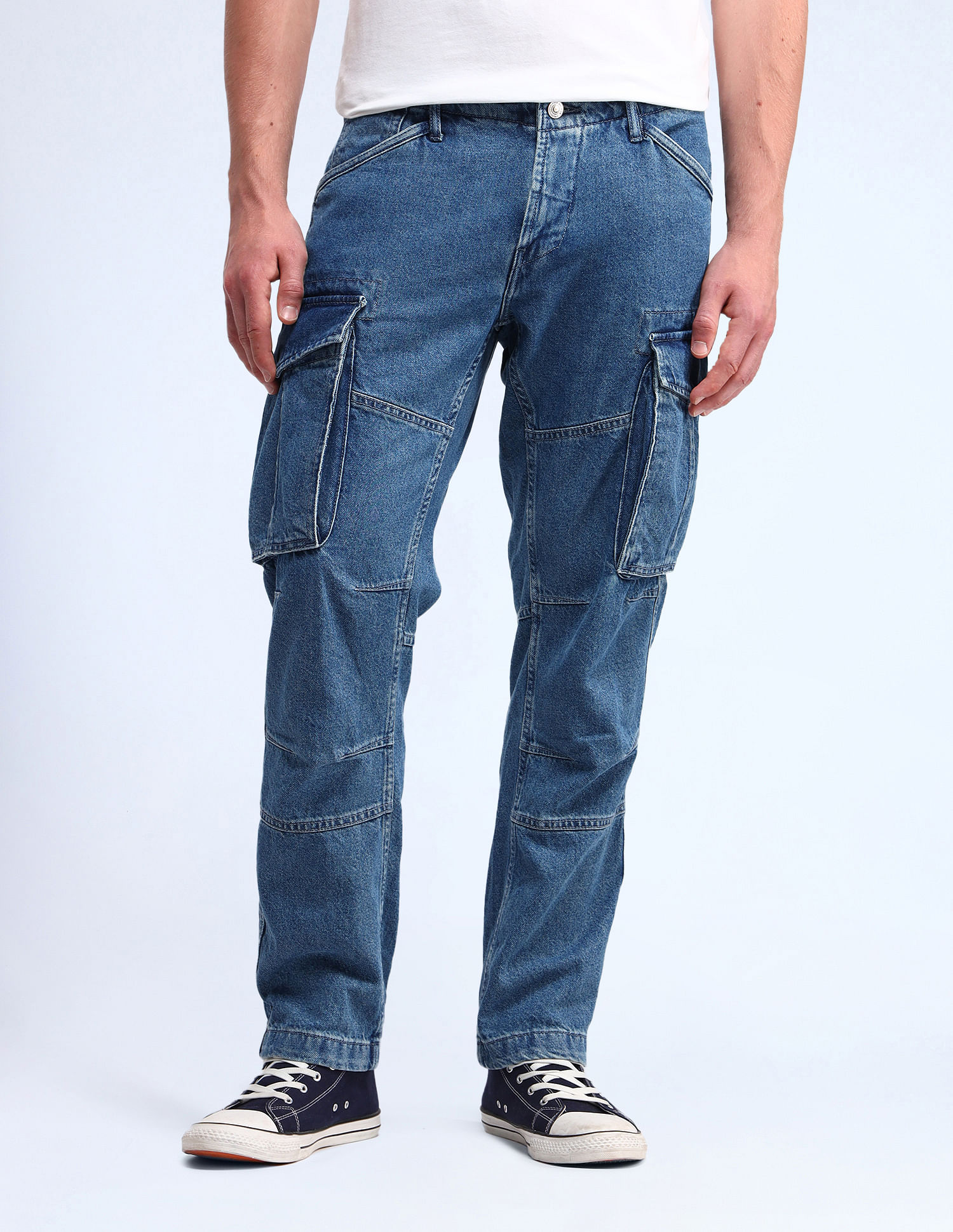 Flying Machine Cobain Loose Fit Blue Jeans