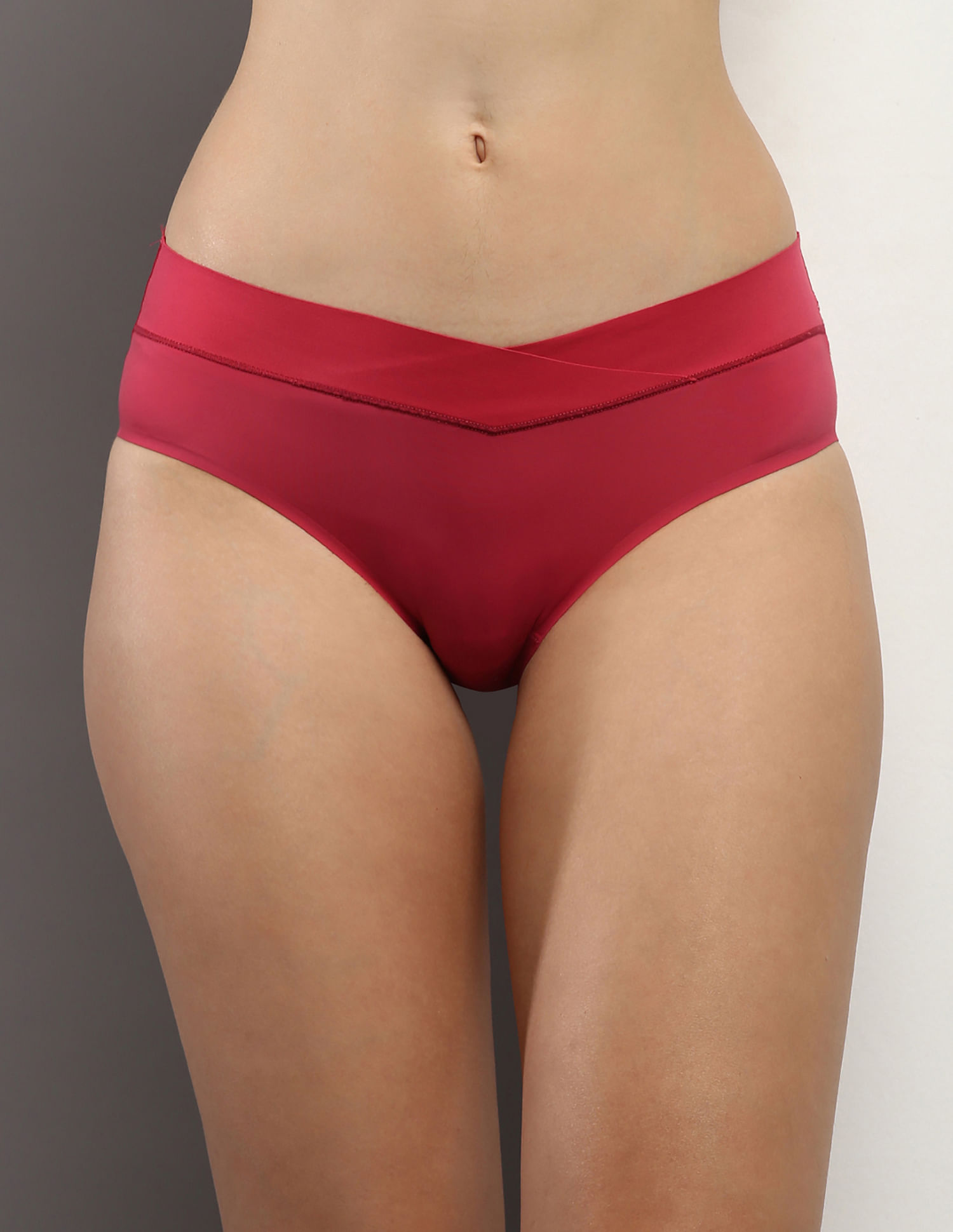 KLYDOO Women Cotton Hipster Solid Plus Size Panty Small to 7XL Pack of 2 Red