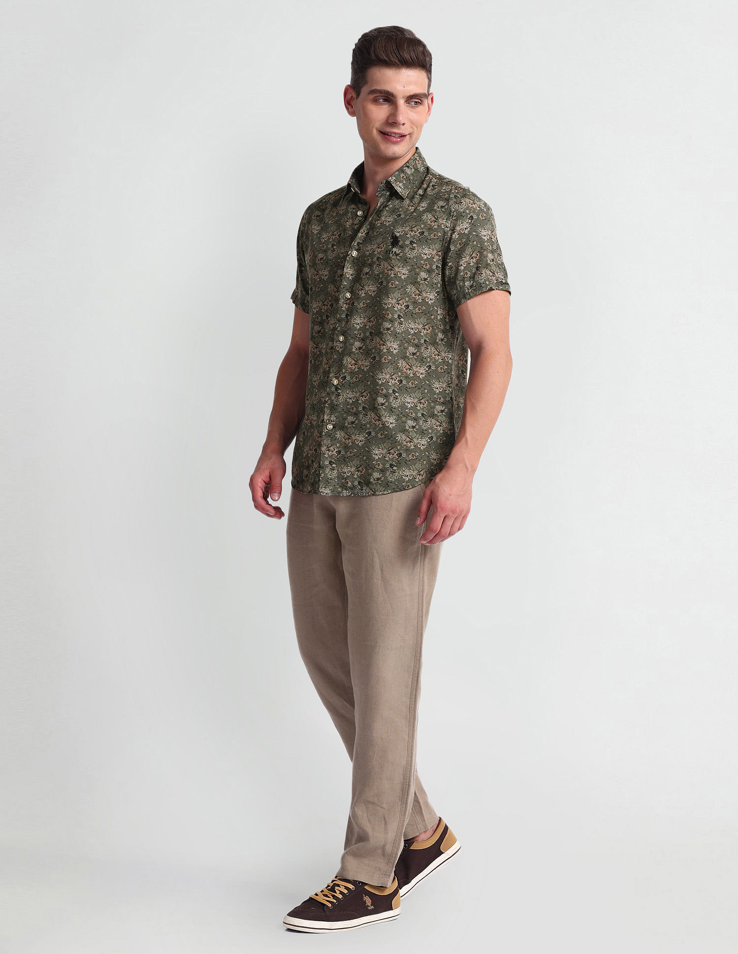 U.S. Polo Assn. Denim Co. Floral Print Slim Fit Shirt