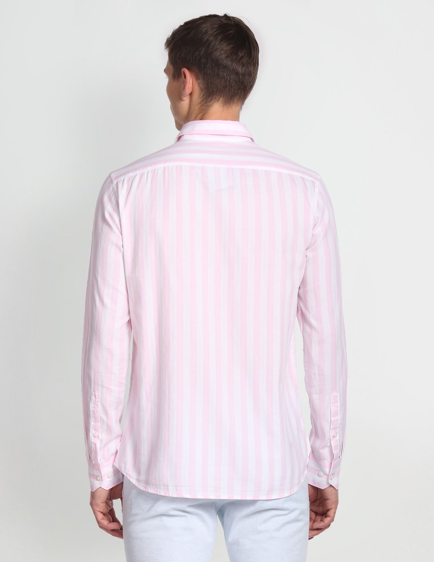 Arrow Sports Vertical Stripe Twill Shirt