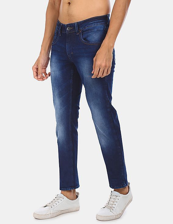 Flying Machine Men Dark Blue Jackson Skinny Fit Low Rise Jeans
