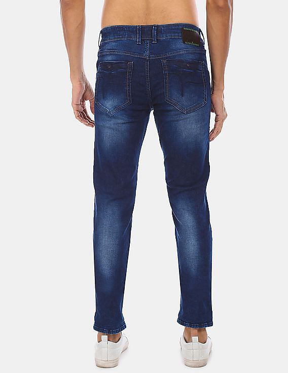 Flying Machine Men Dark Blue Jackson Skinny Fit Low Rise Jeans
