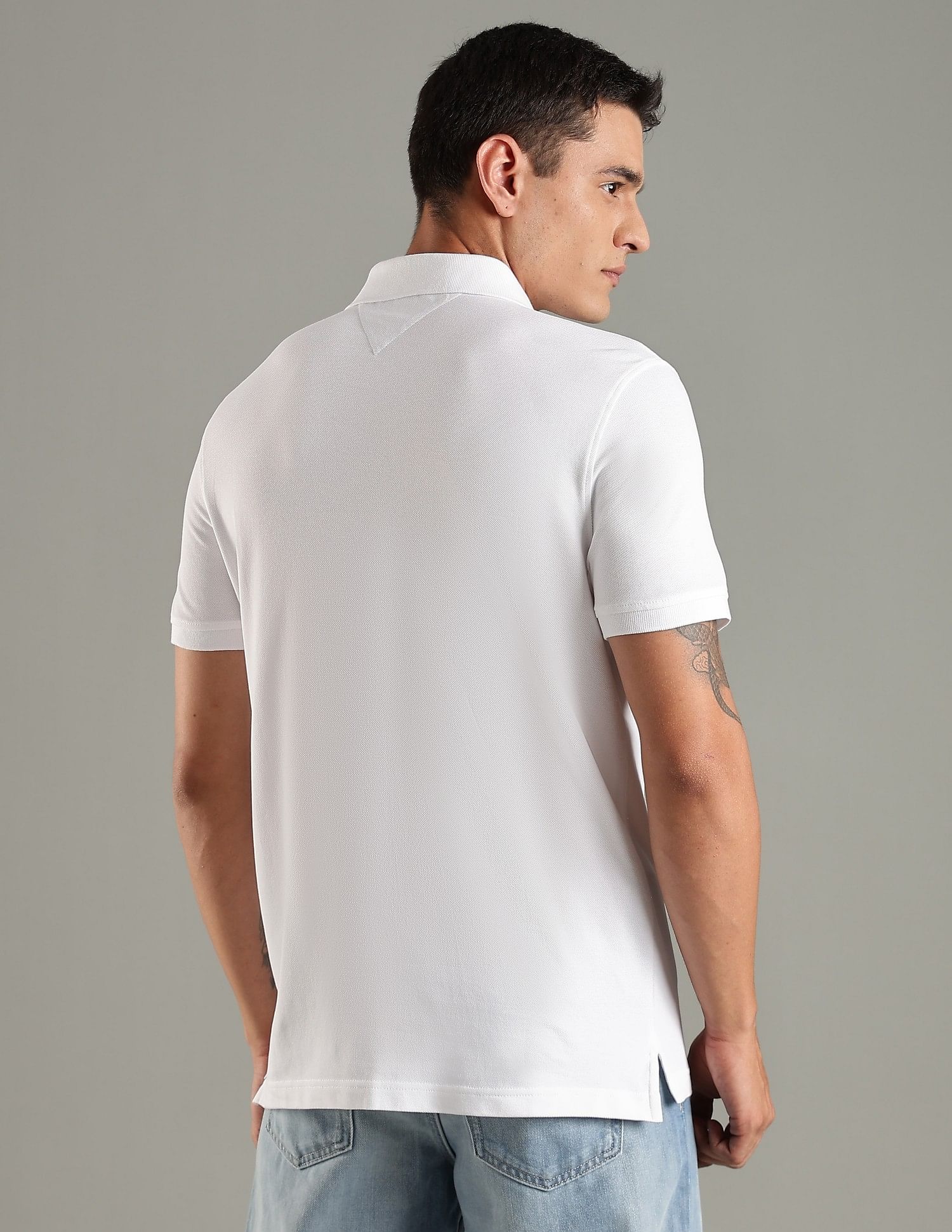 Tommy Hilfiger Solid Regular Fit Cotton Polo T-Shirt