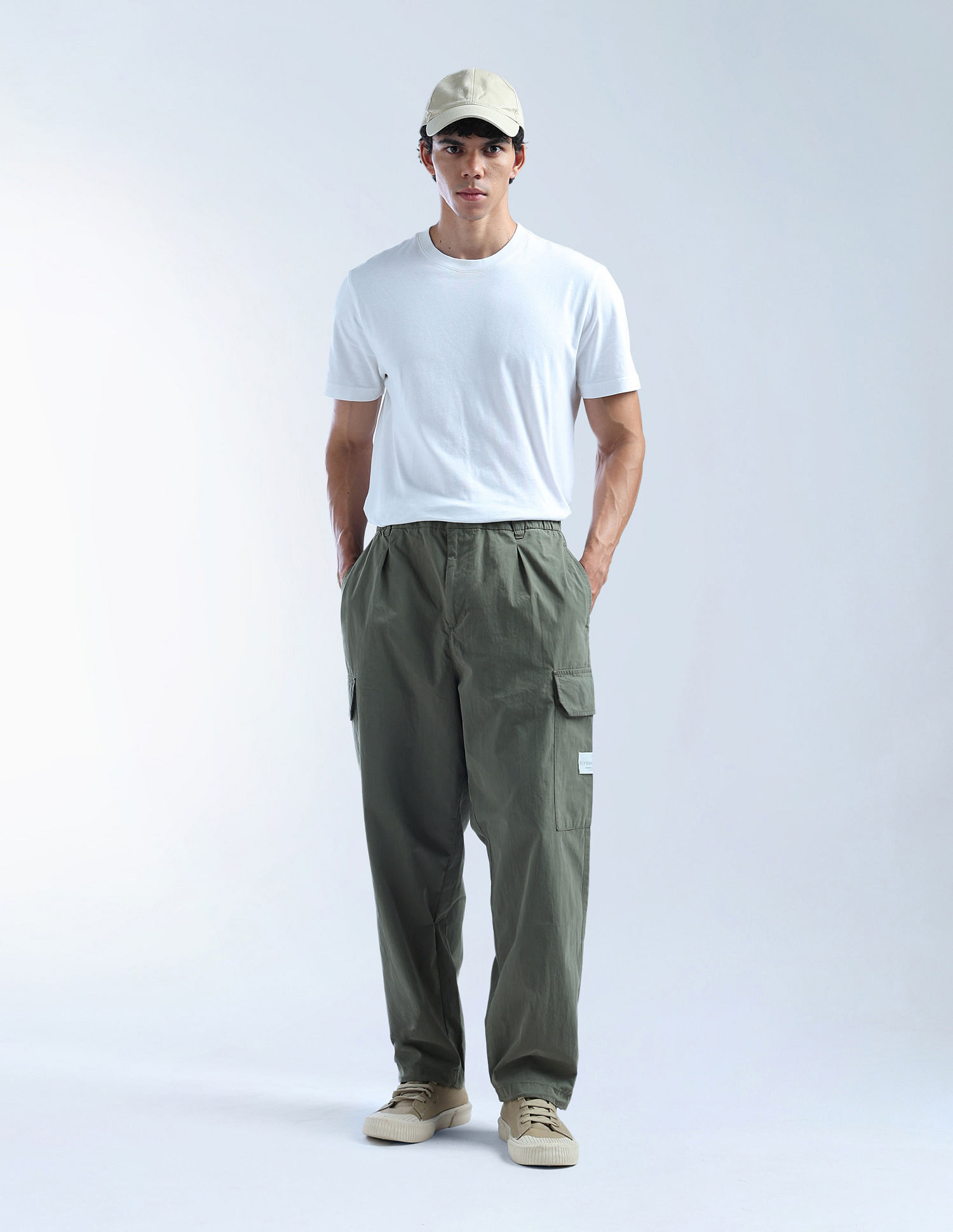 Flying Machine Mid Rise Cobain Loose Fit Cargos