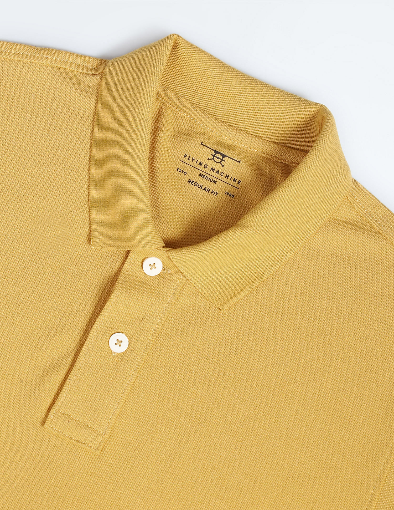Flying Machine Pure Cotton Solid Polo Shirt