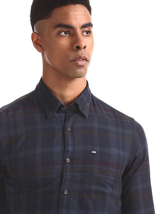 Buy Arrow Sports Concealed Collar Check Shirt - NNNOW.com