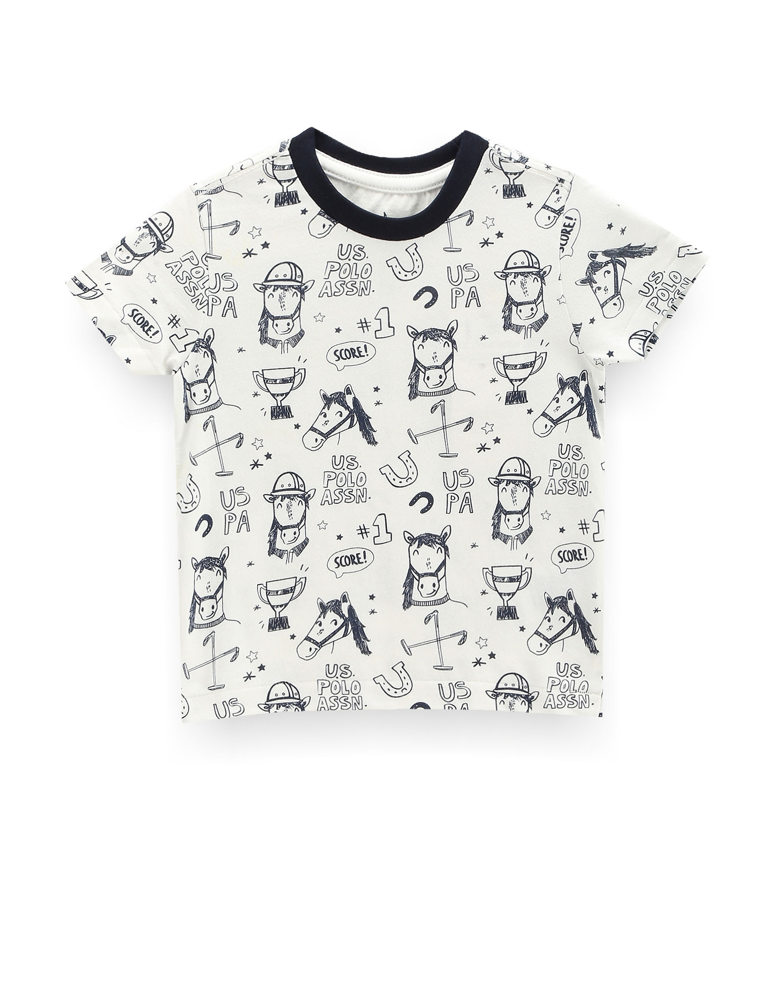 U.S. Polo Assn. Kids Boys Graphic Print Cotton T-Shirt