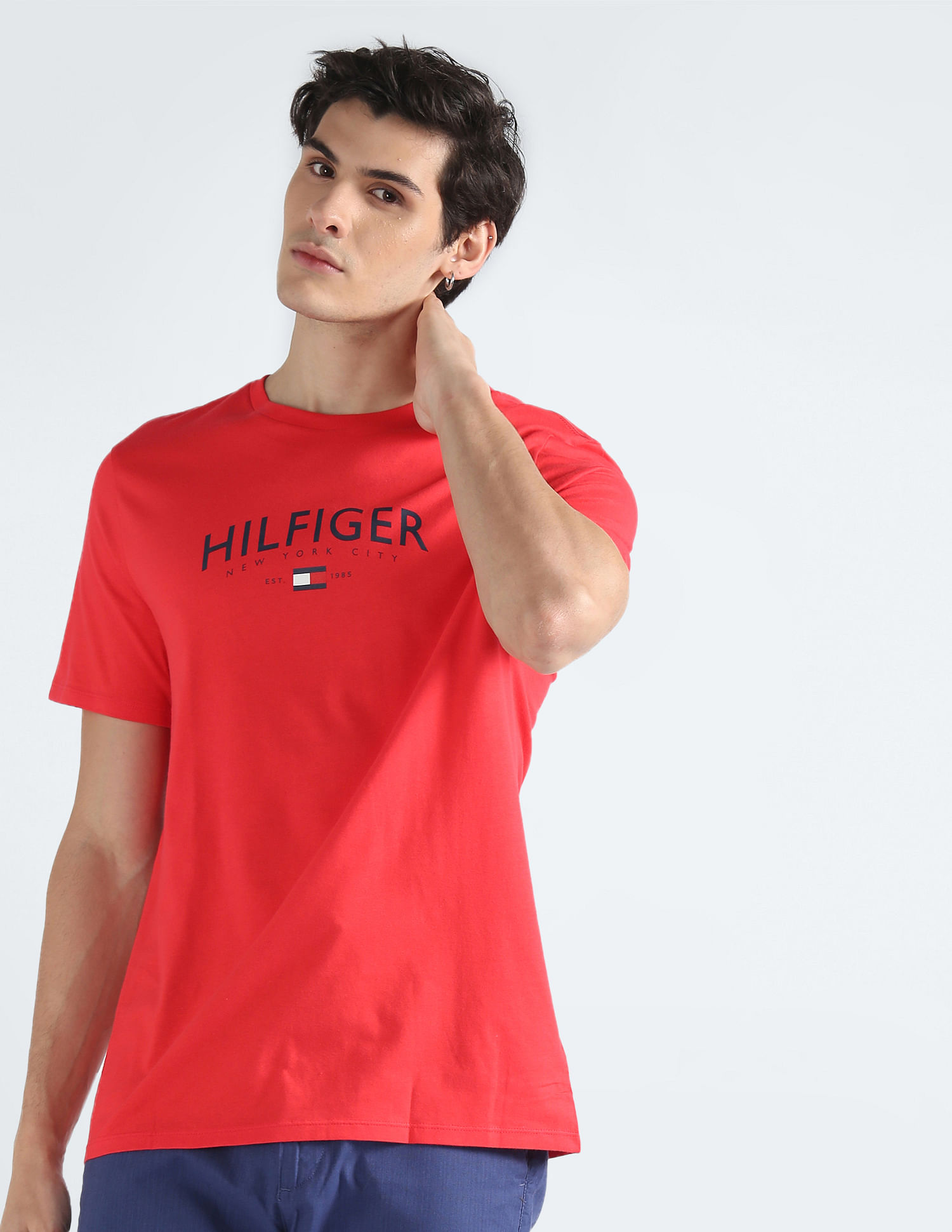 Tommy Hilfiger Brand Print Pure Cotton T-Shirt