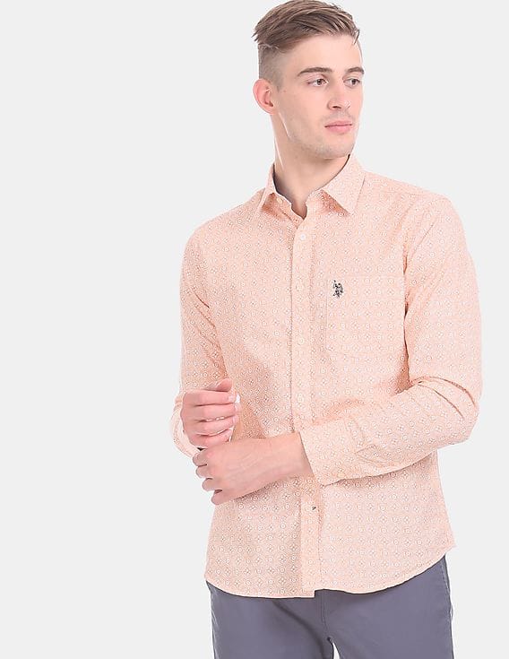 us polo orange shirt