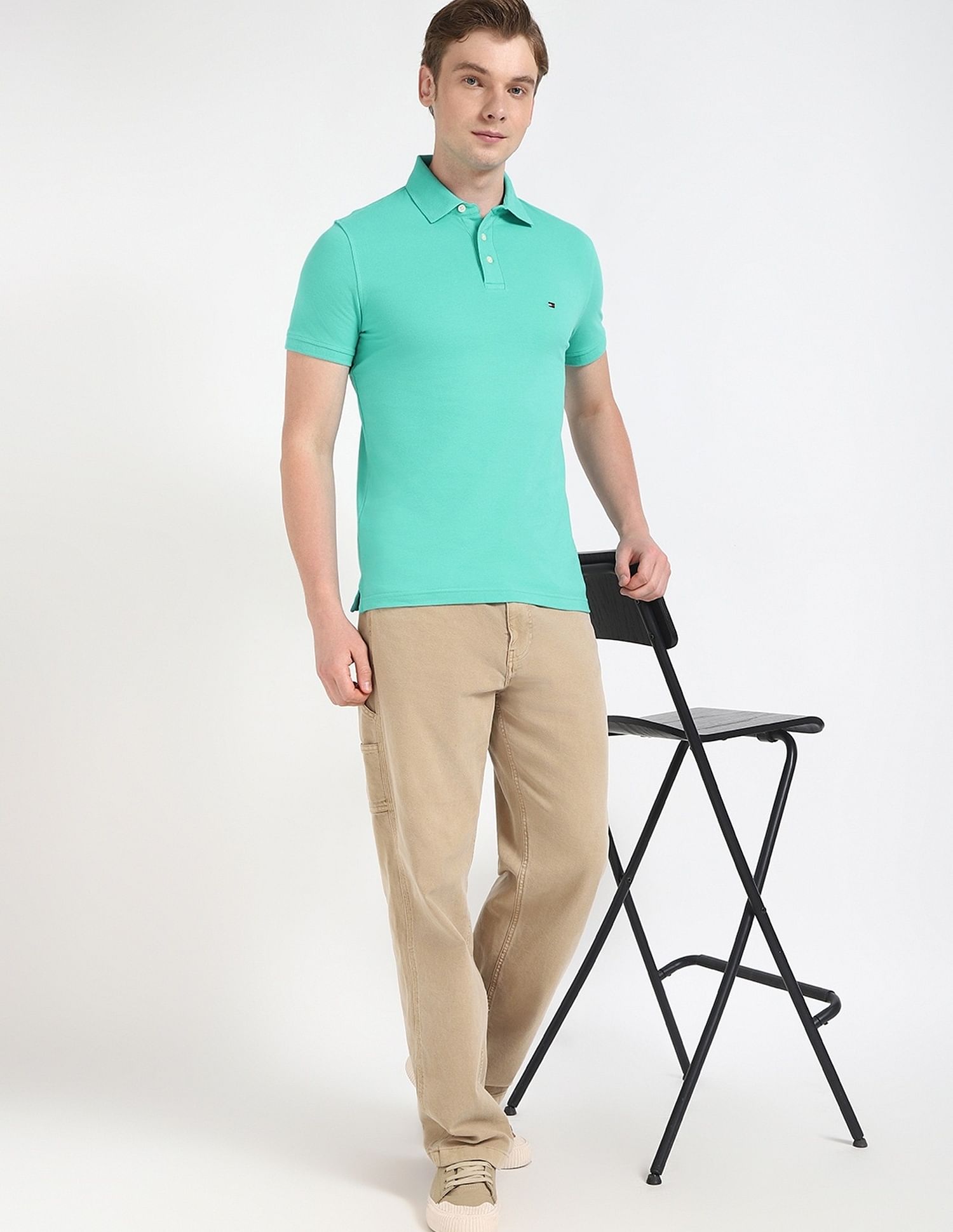 Tommy Hilfiger Solid Slim-Fit Cotton Polo Shirt