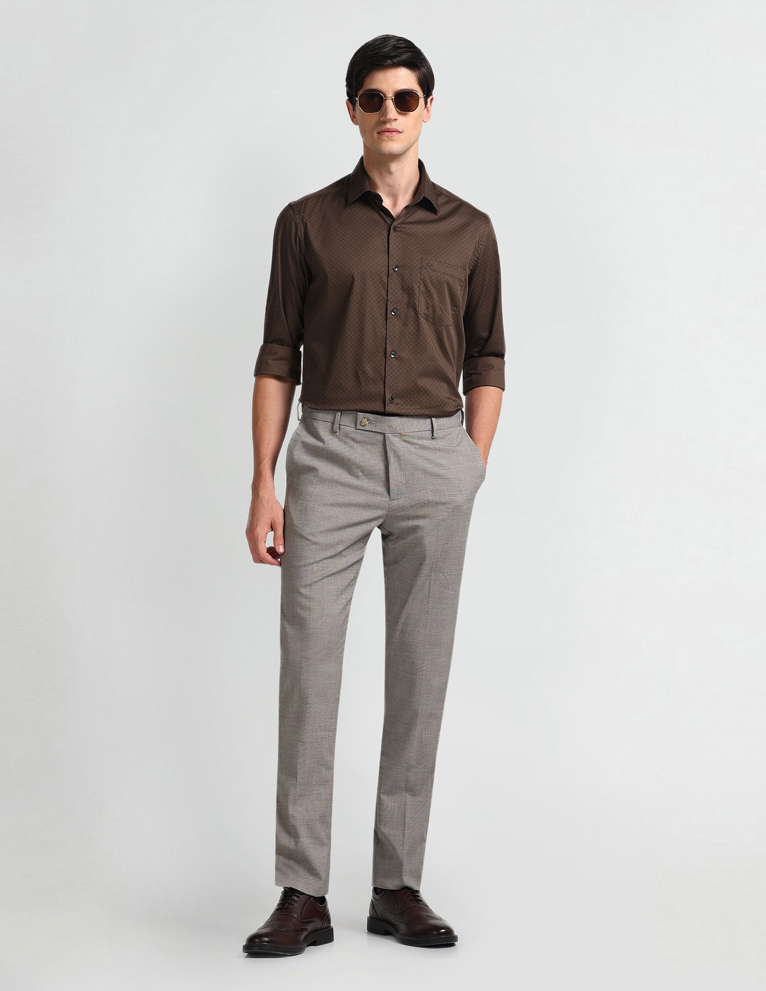 Arrow Geometric Print Pure Cotton Shirt