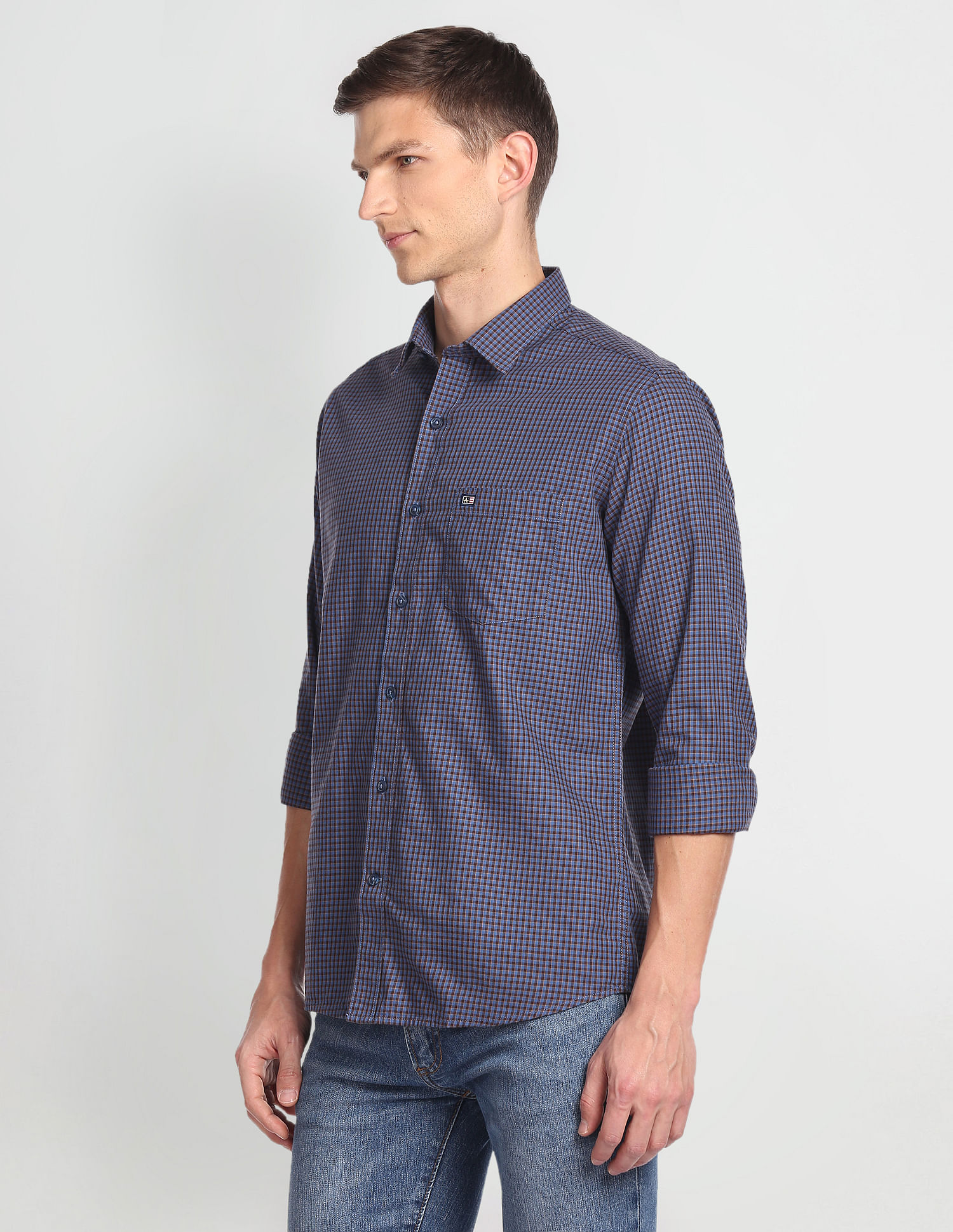 Arrow Sports Micro Check Slim Casual Shirt
