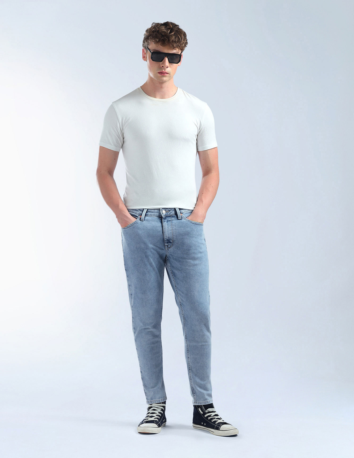 Flying Machine Mankle Relaxed Tapered Light Washed Jeans