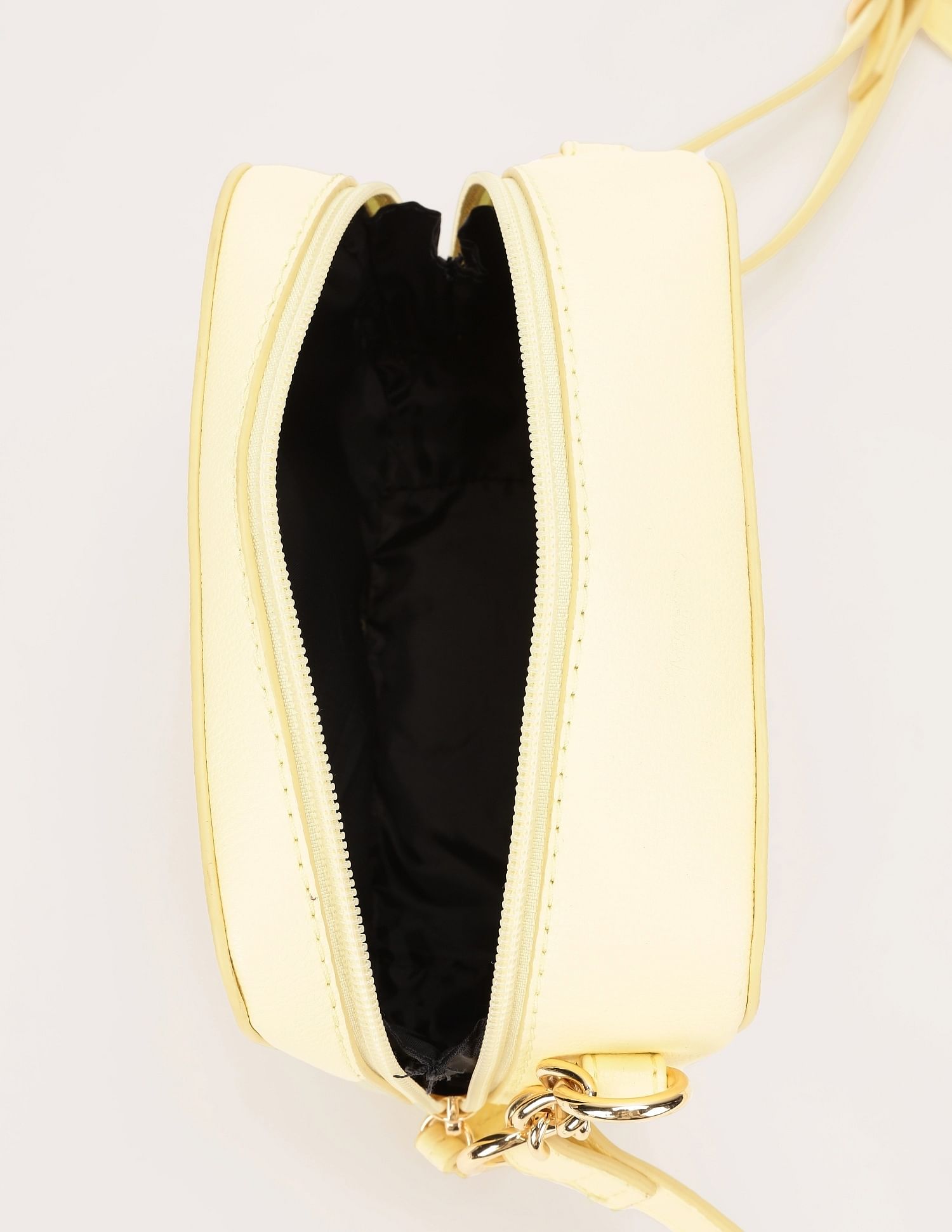 Tommy Hilfiger Solid Yellow Pu Sling Bag