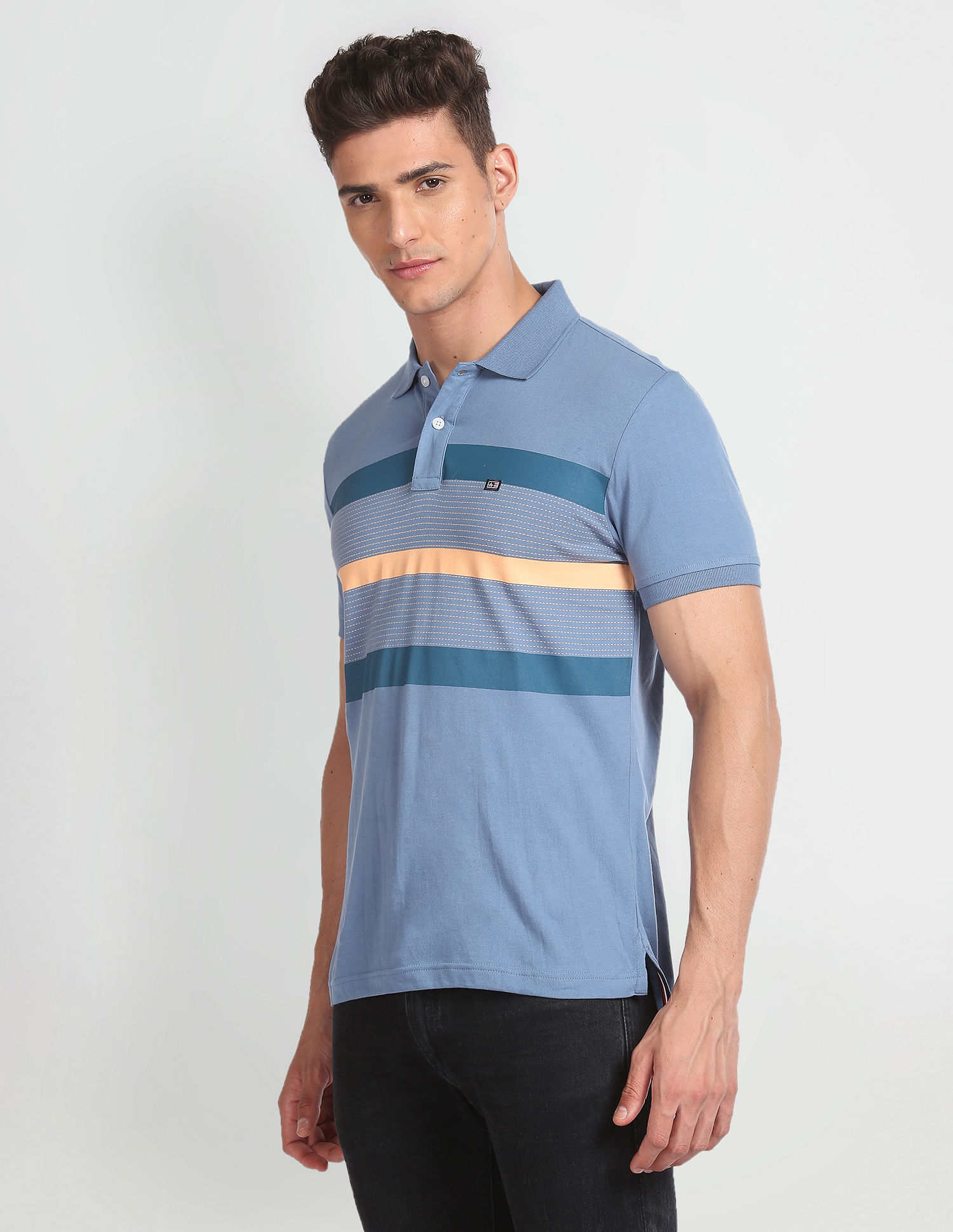 Arrow Sports Cotton Striped Polo Shirt