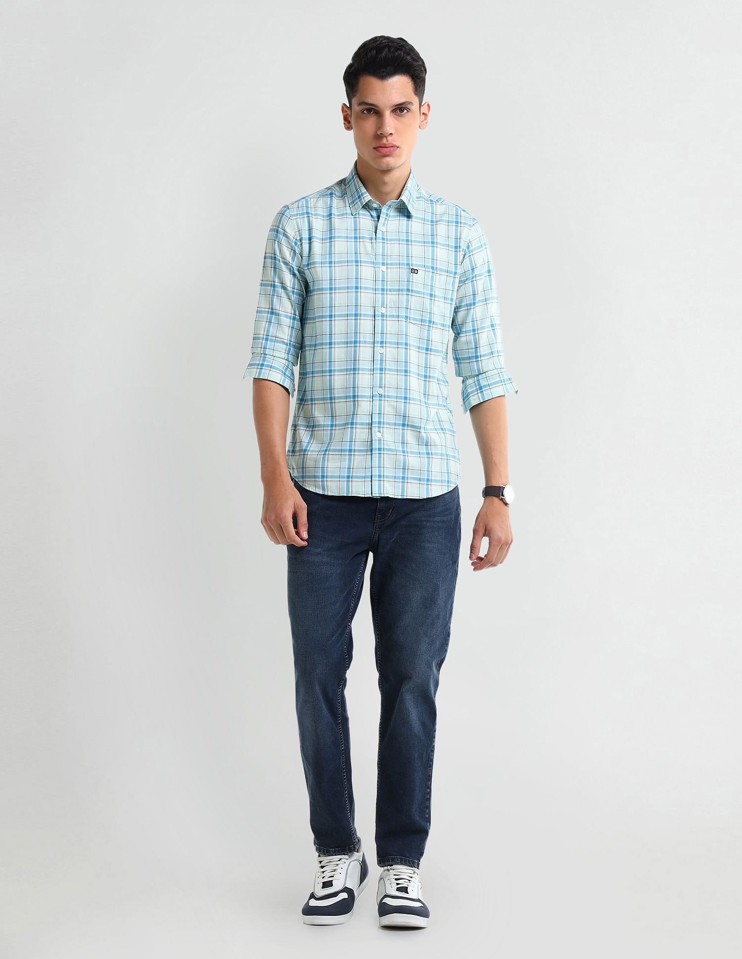 Arrow Sport Tartan Checked Cotton Shirt