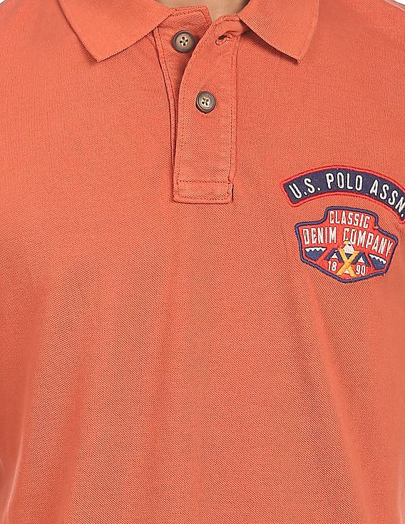 U.S. Polo Assn. Denim Co. Short Sleeve Solid Polo Shirt