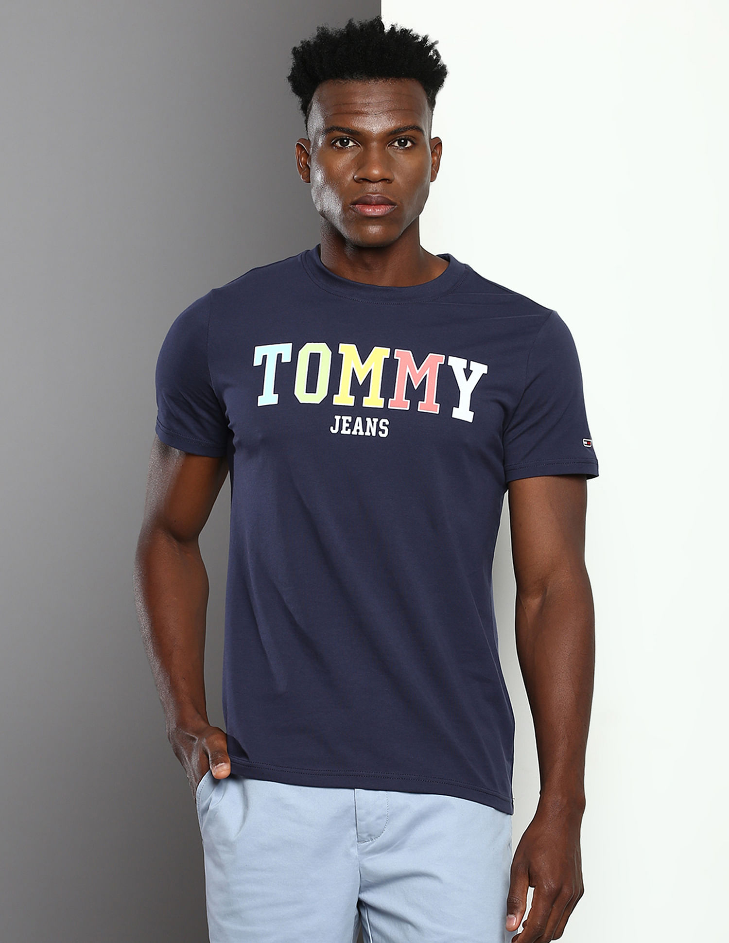 MIX ANY 2 READ -NWT-Tommy Hilfiger College Logo Tommy Jeans Blue Polo  T-Shirt