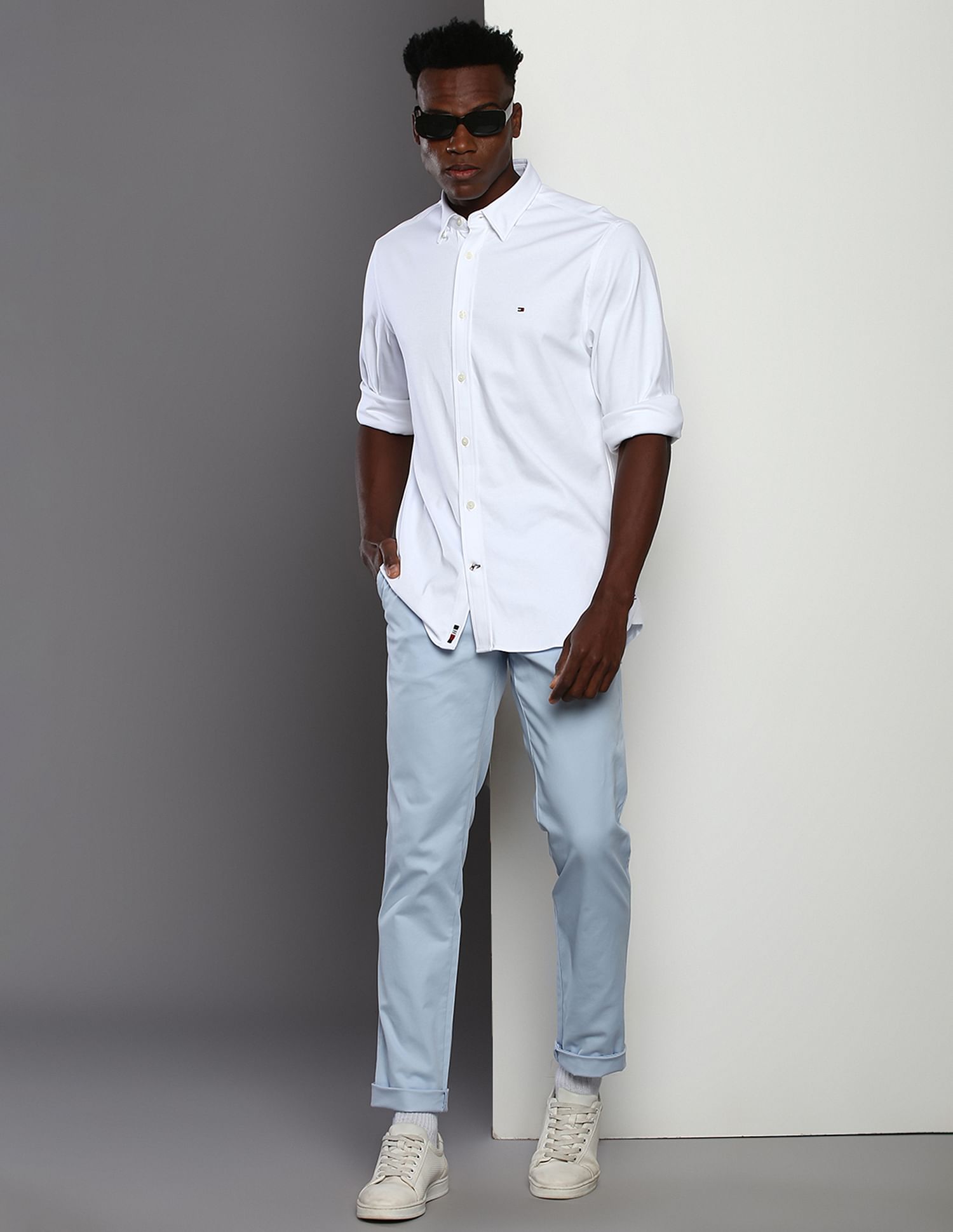 Tommy Hilfiger Spread Collar Interlock Casual Shirt