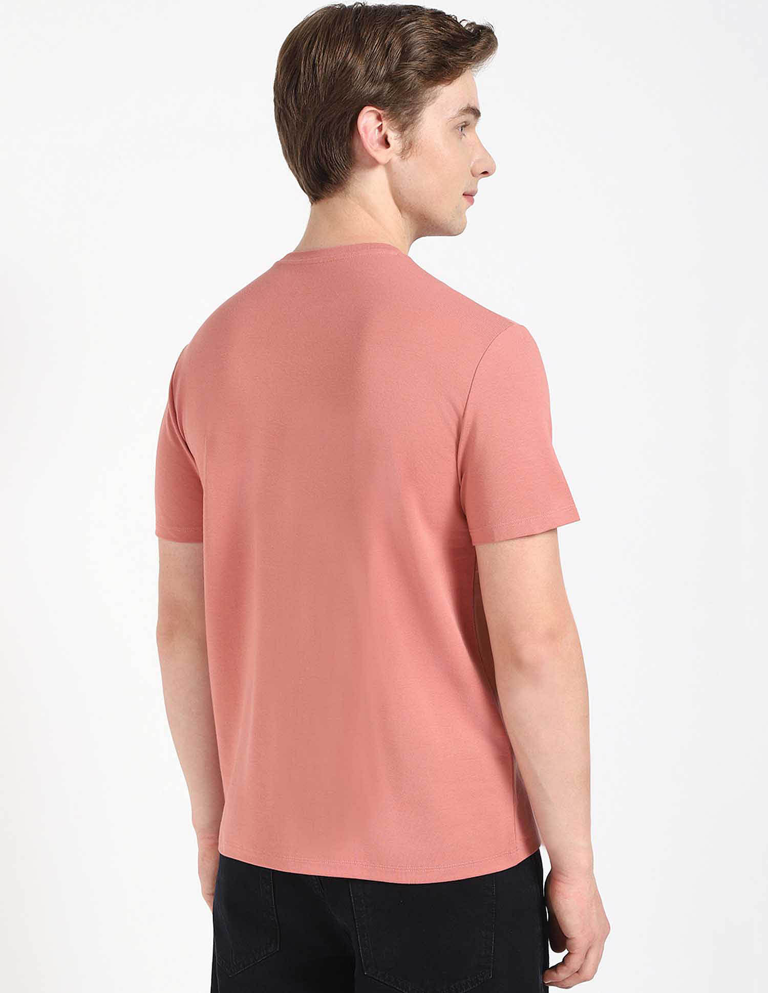 Calvin Klein Jeans Peach Solid T-shirt for Soft Look