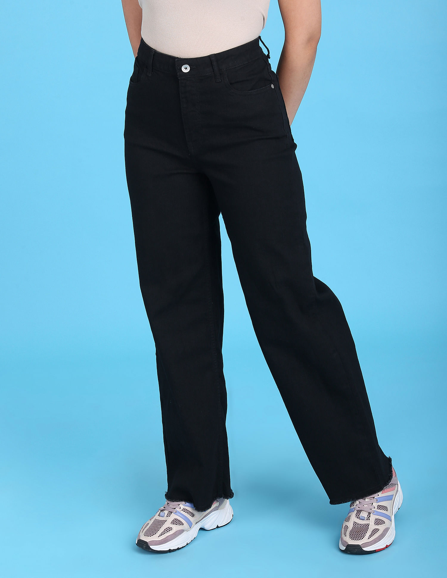 Buy Flying Machine Women High Rise Wide Leg Fit Jeans - NNNOW.com