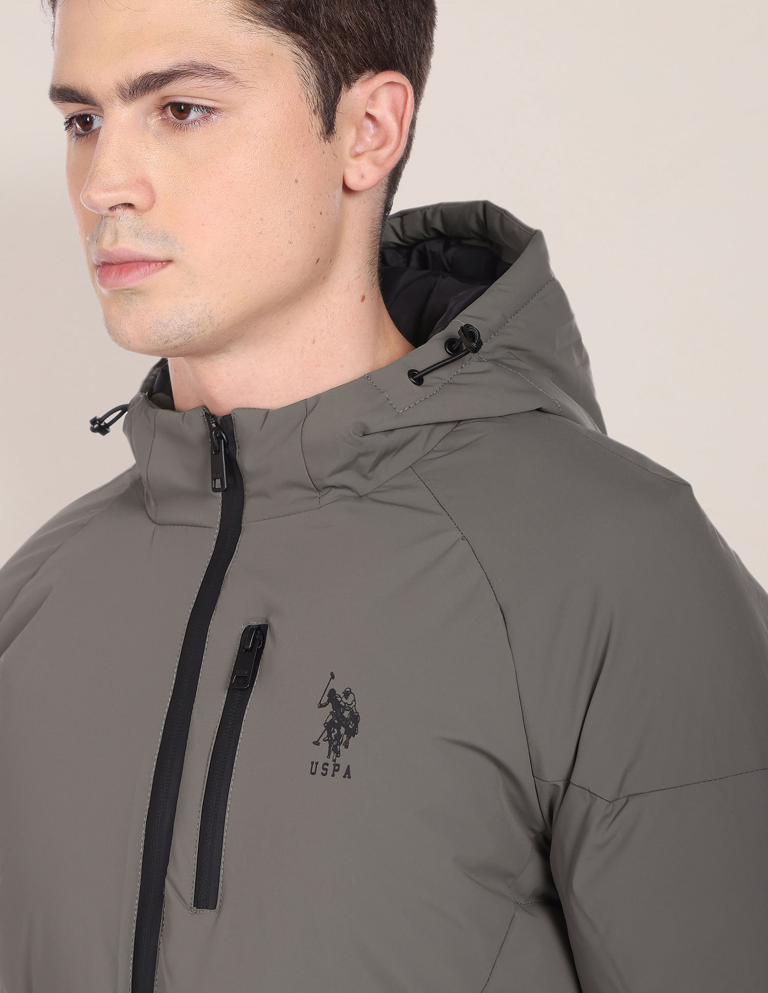 Buy U.S. Polo Assn. Hooded Solid Heat Tech Puffer Jacket - NNNOW.com