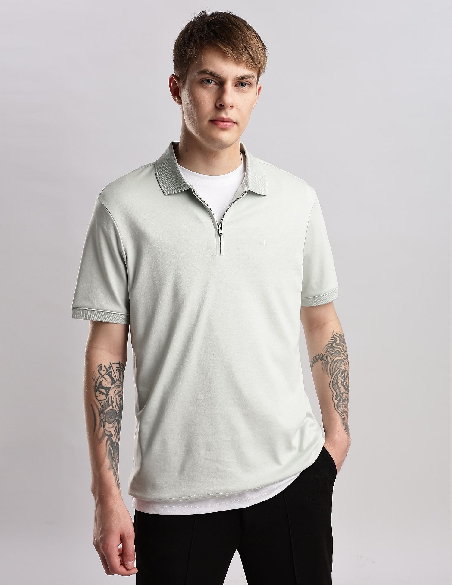 Calvin Klein Jeans Solid Regular Fit Cotton Polo Shirt