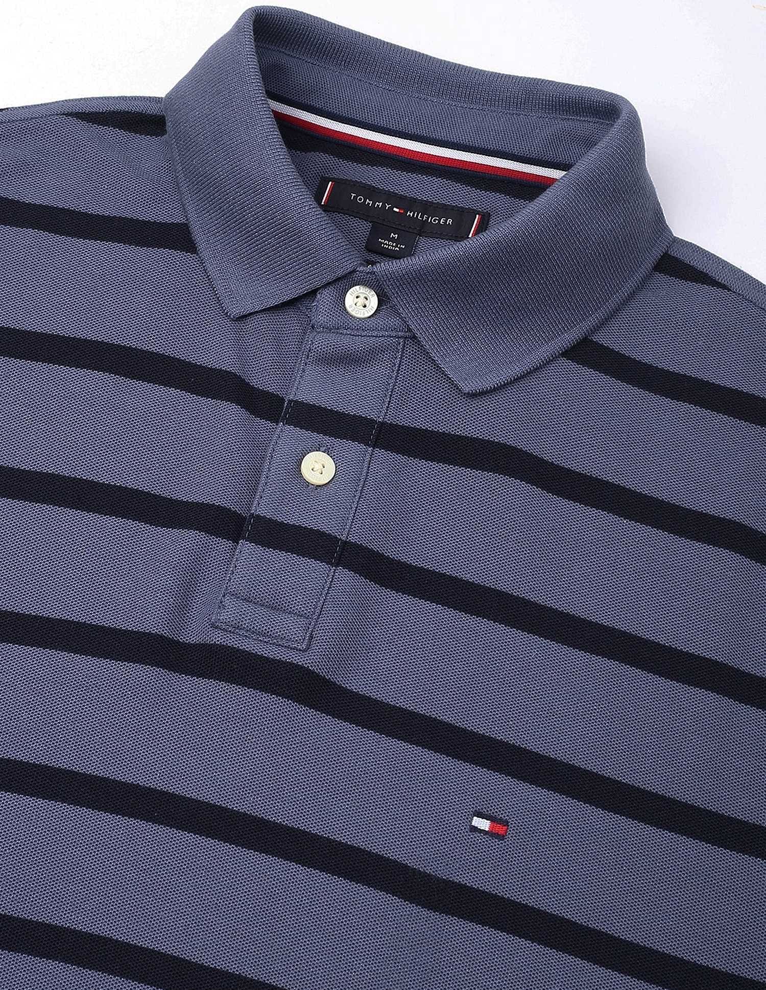 Tommy Hilfiger Striped Regular-Fit Cotton Polo Shirt