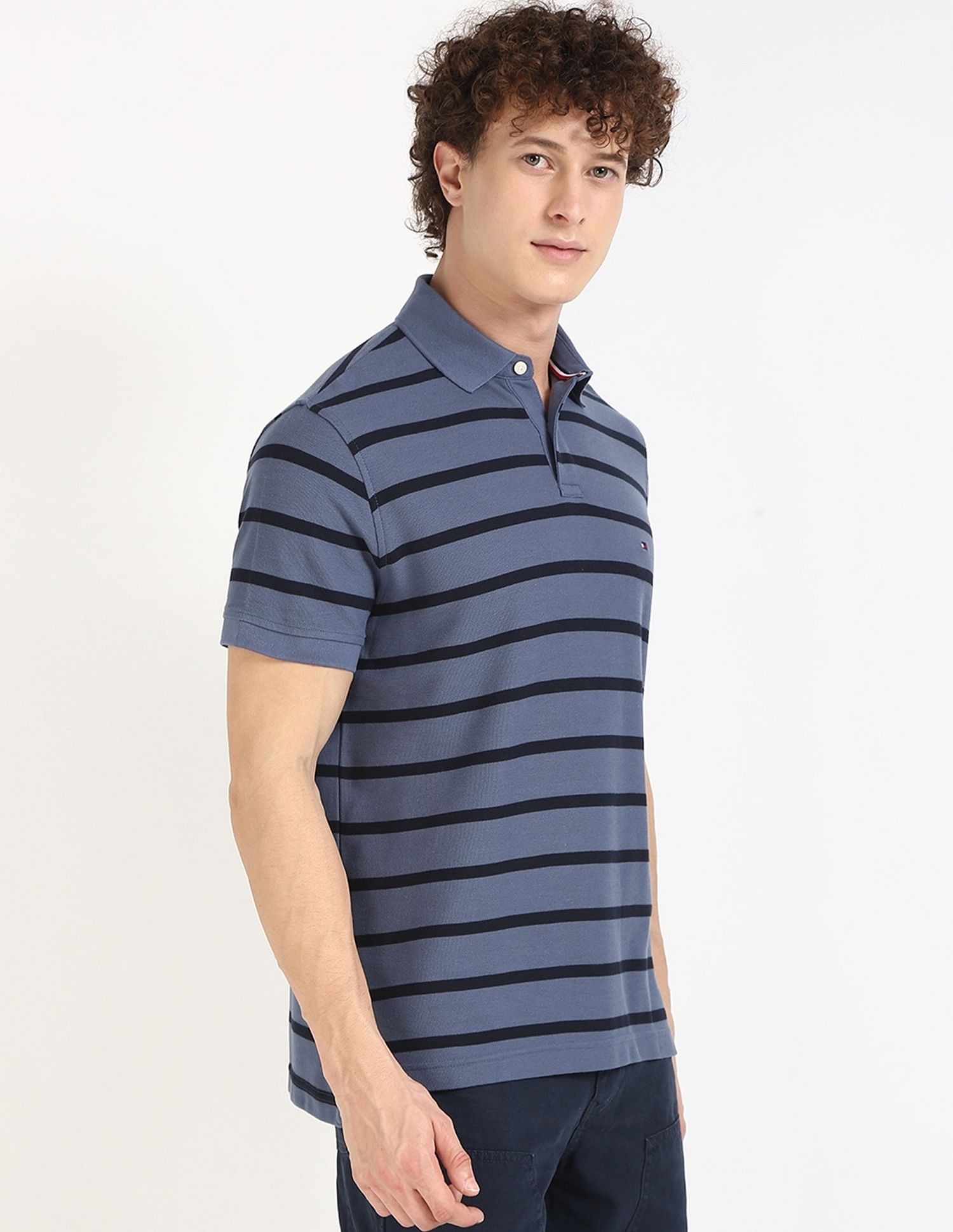 Tommy Hilfiger Striped Regular-Fit Cotton Polo Shirt