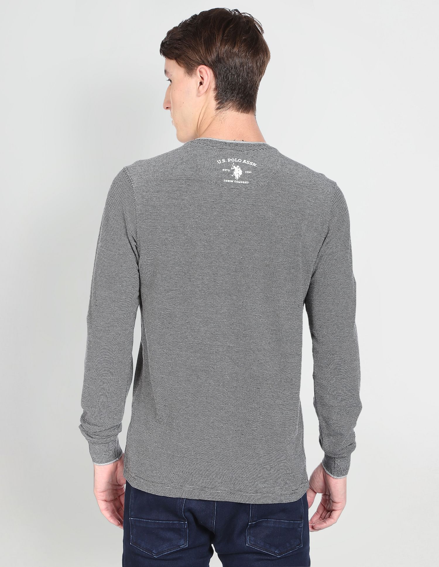 U.S. Polo Assn. Denim Co. Long Sleeve Cotton Henley T-Shirt