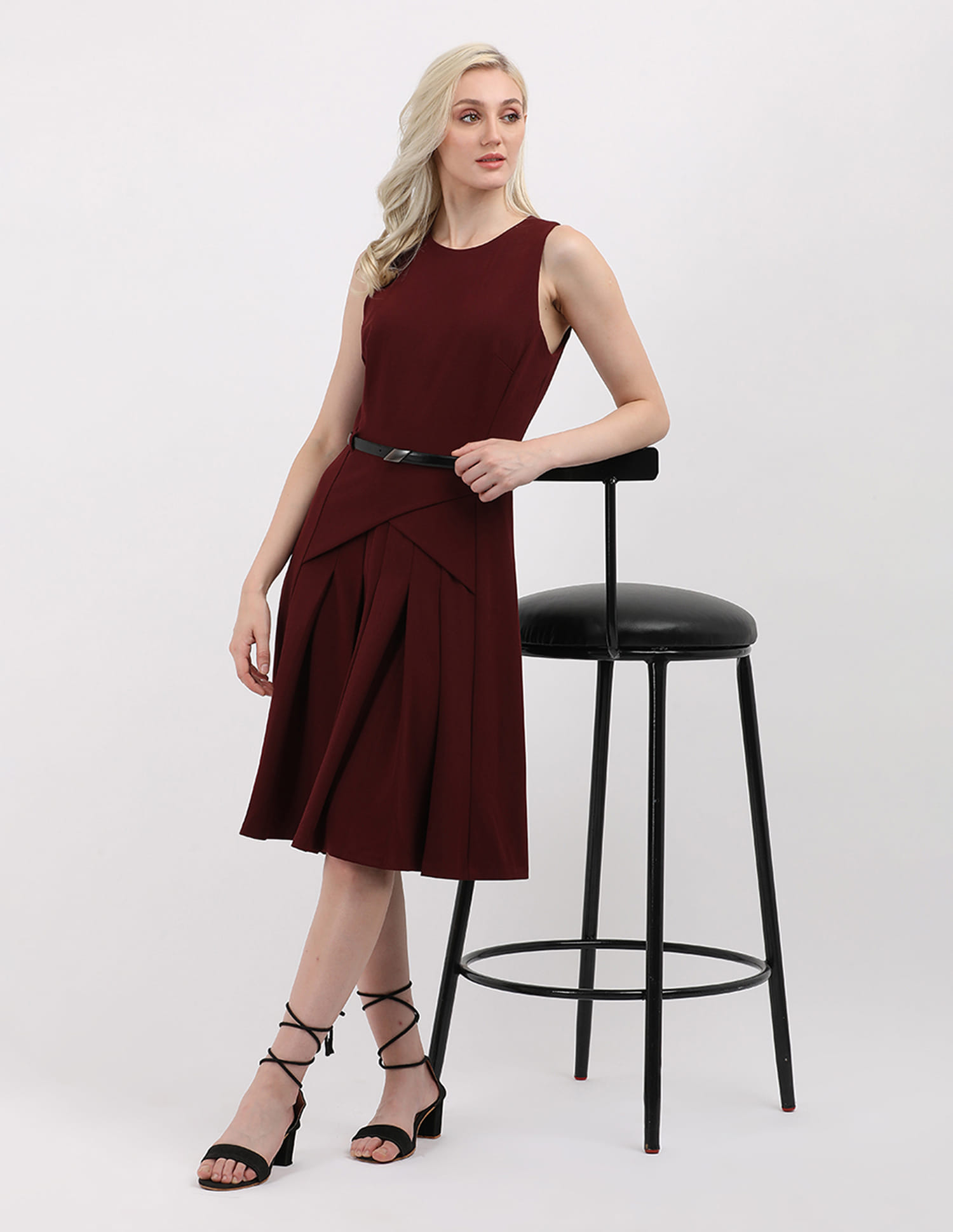 calvin klein sleeveless pleated dress Buy Calvin Klein Sleeveless Front Pleat Dress With Belt