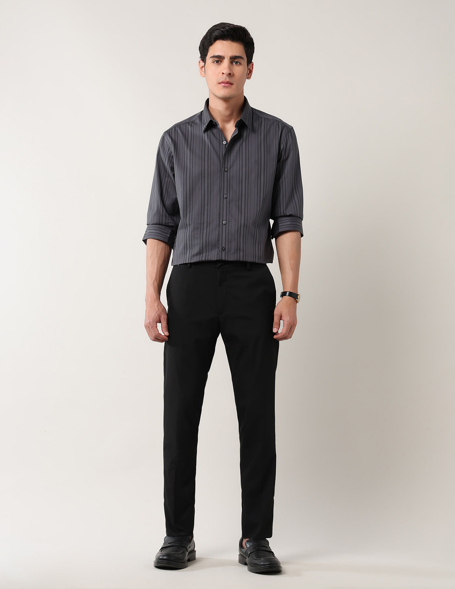 Arrow Newyork Solid Regular Autoflex Trousers