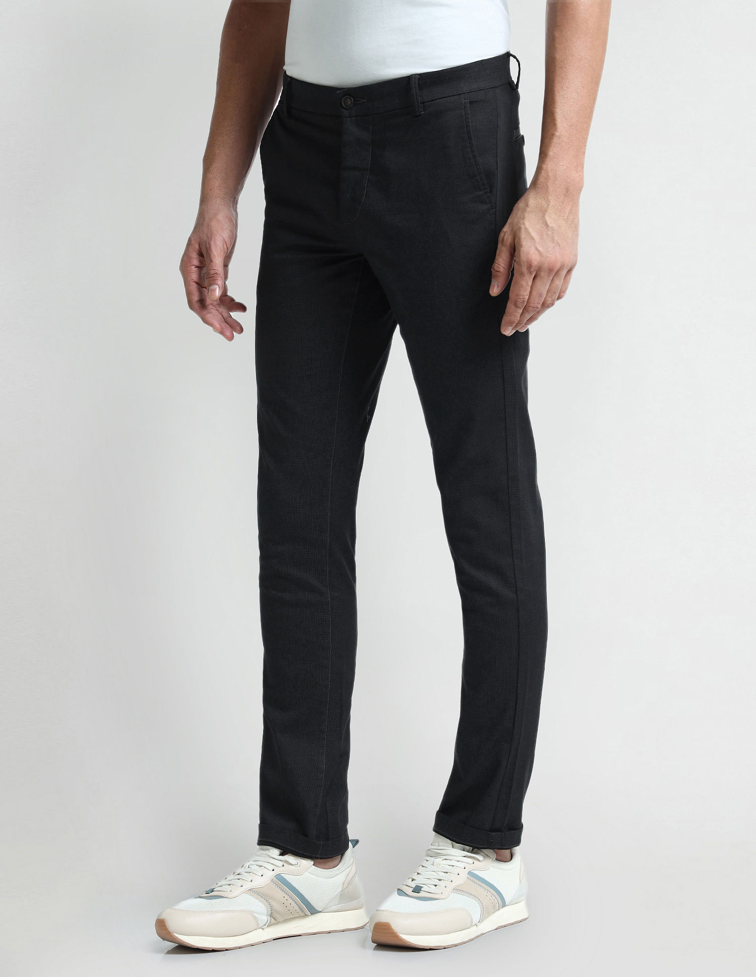 Arrow Sport Slim Fit Geometric Patterned Trousers