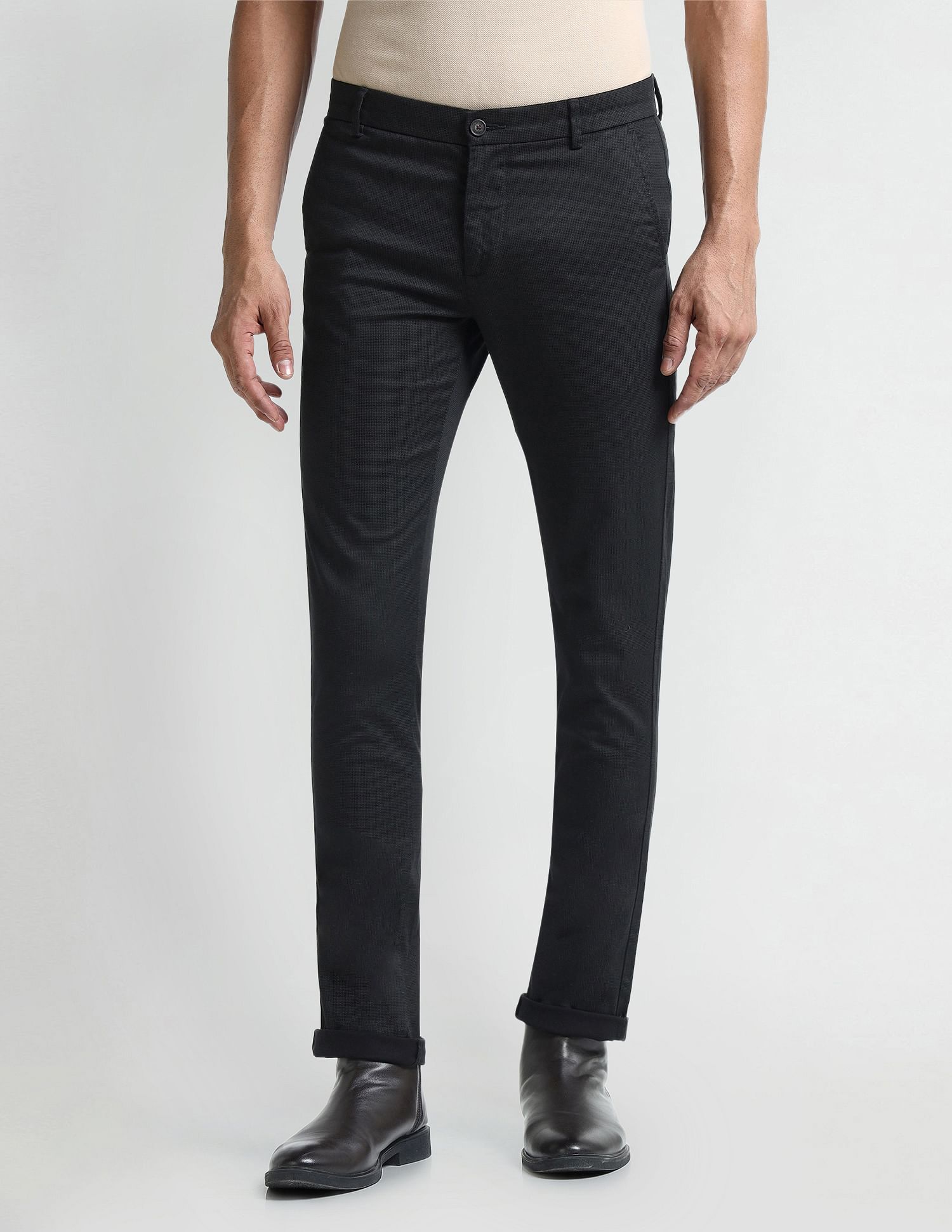 Arrow Sport Slim Fit Geometric Patterned Trousers