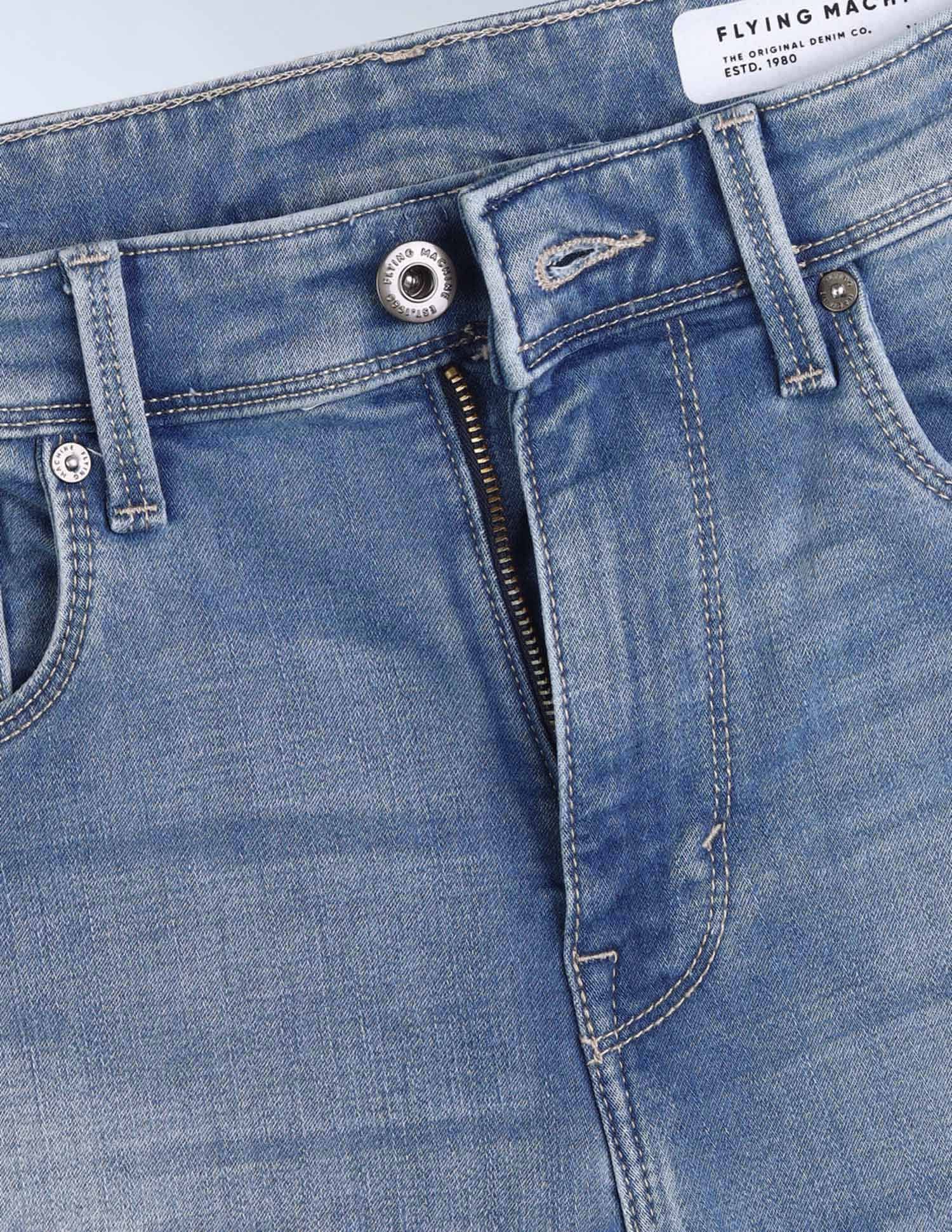 Flying Machine Slash Slim-Tapered Fit Stone Washed Jeans