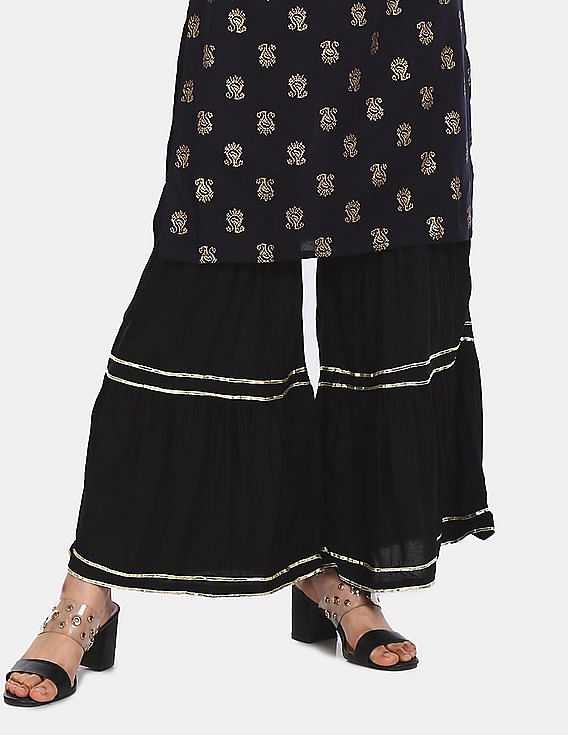 Shop Black Sharara Pants for Women Online from Indias Luxury Designers 2023