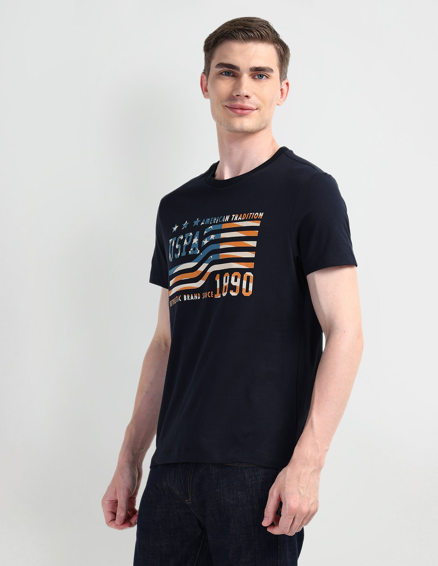 U.S. Polo Assn. Denim Co. Brand Printed Cotton T-Shirt