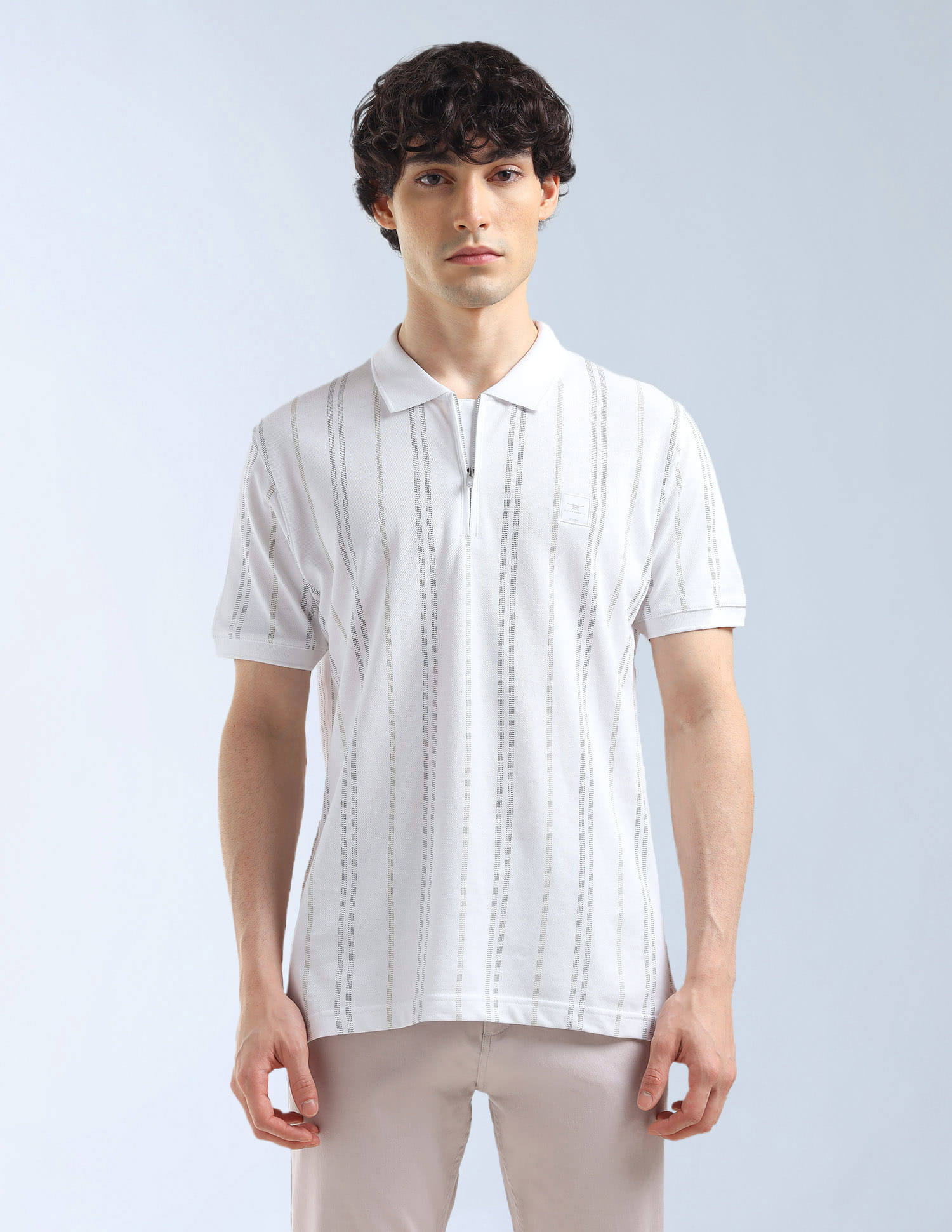 Buy Flying Machine Vertical Striped Regular Fit Polo Shirt - NNNOW.com