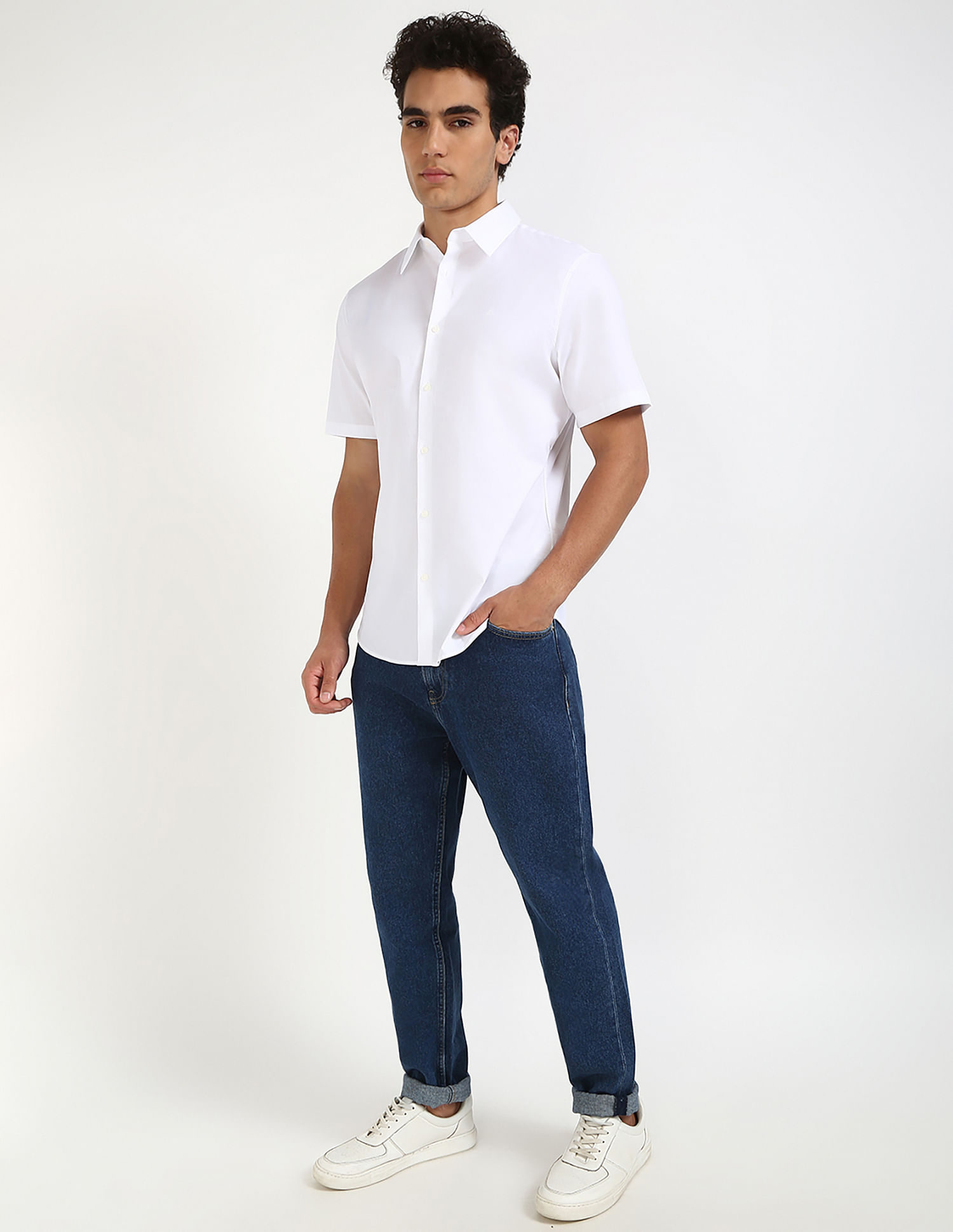 Calvin Klein Solid Stretch Slim Fit Shirt