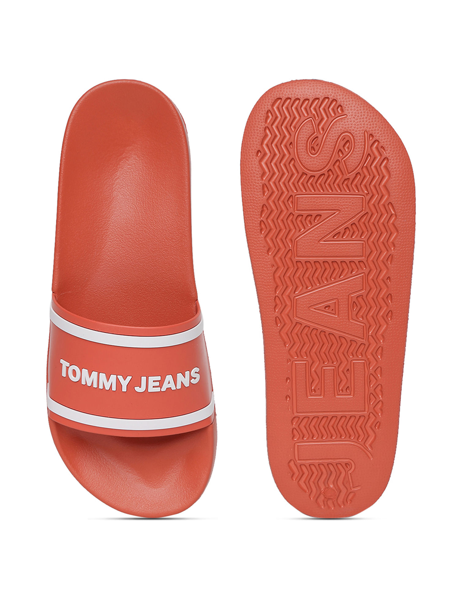 Red tommy hilfiger slides new arrivals