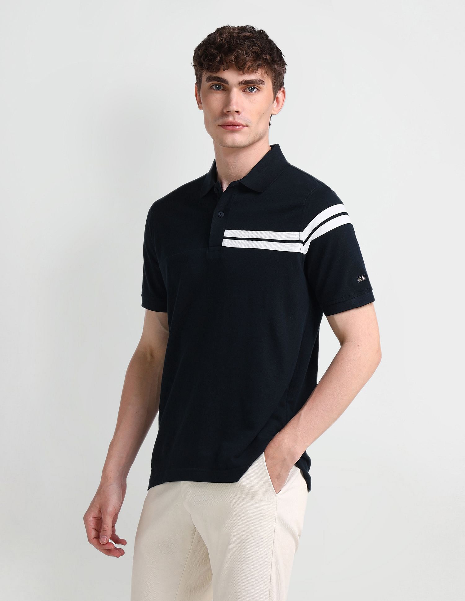 Arrow Sport Horizontal Striped Polo Shirt