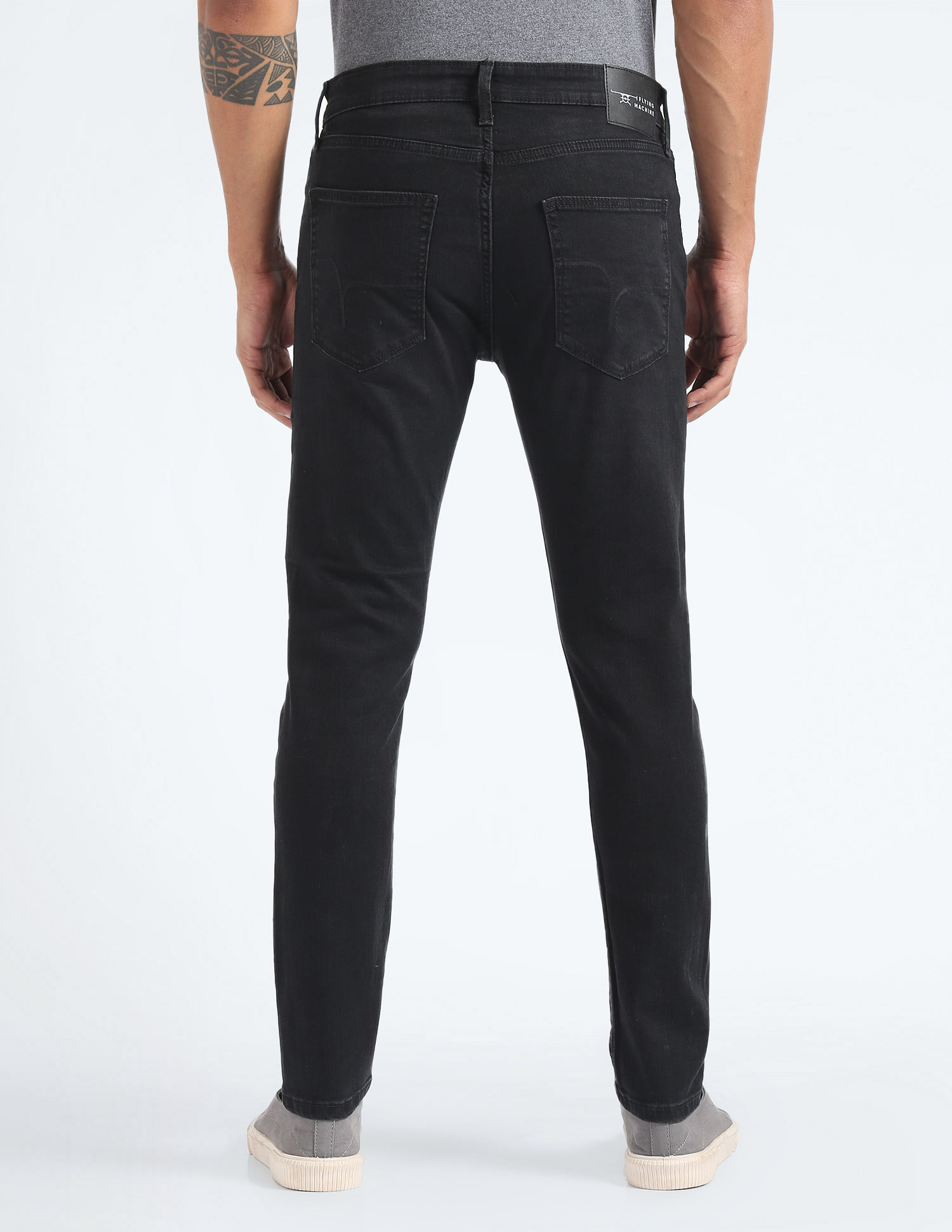 Flying Machine Slash Slim Tapered Fit Mid Rise Jeans