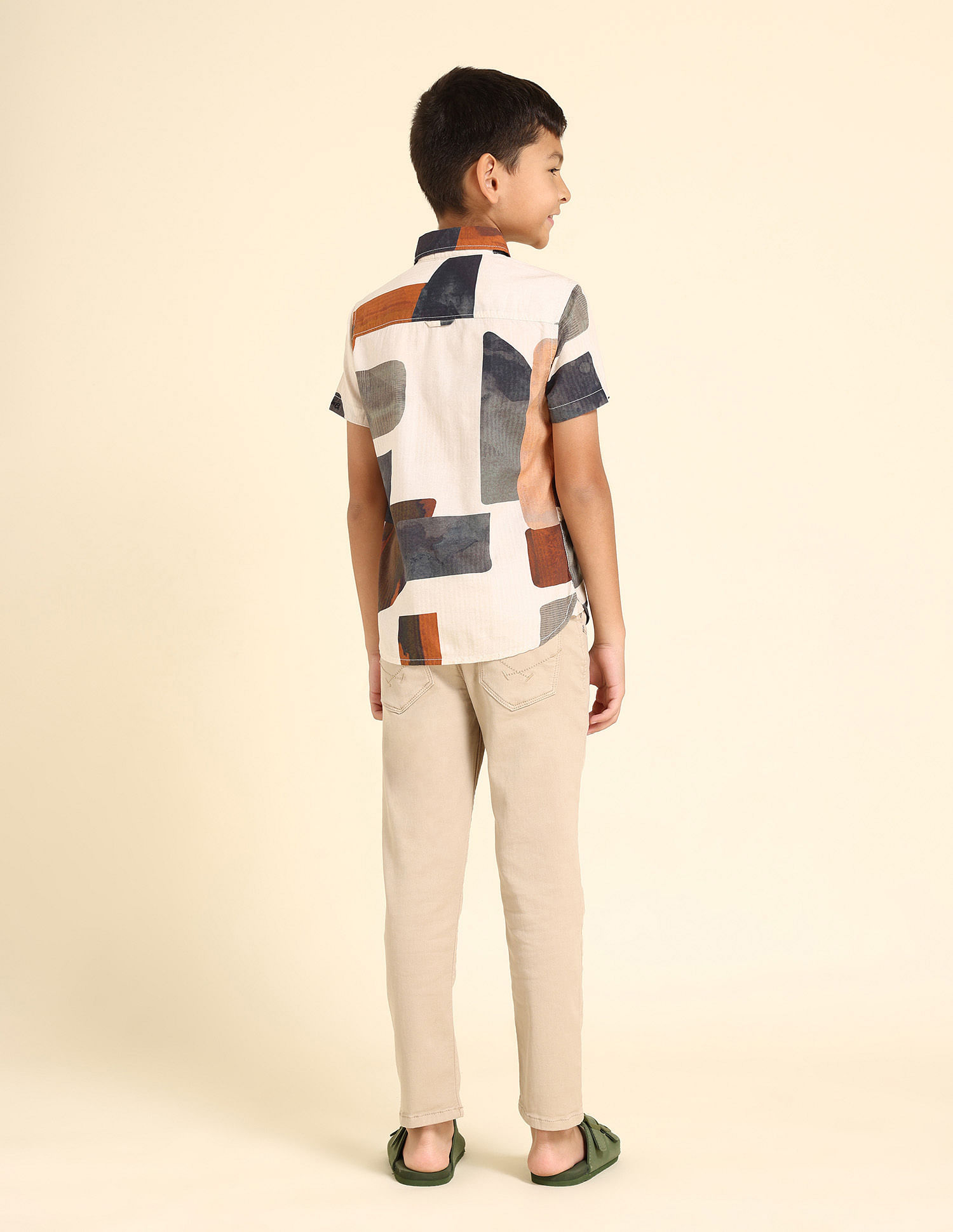 U.S. Polo Assn. Kids Boys Regular Fit Abstract Printed Shirt